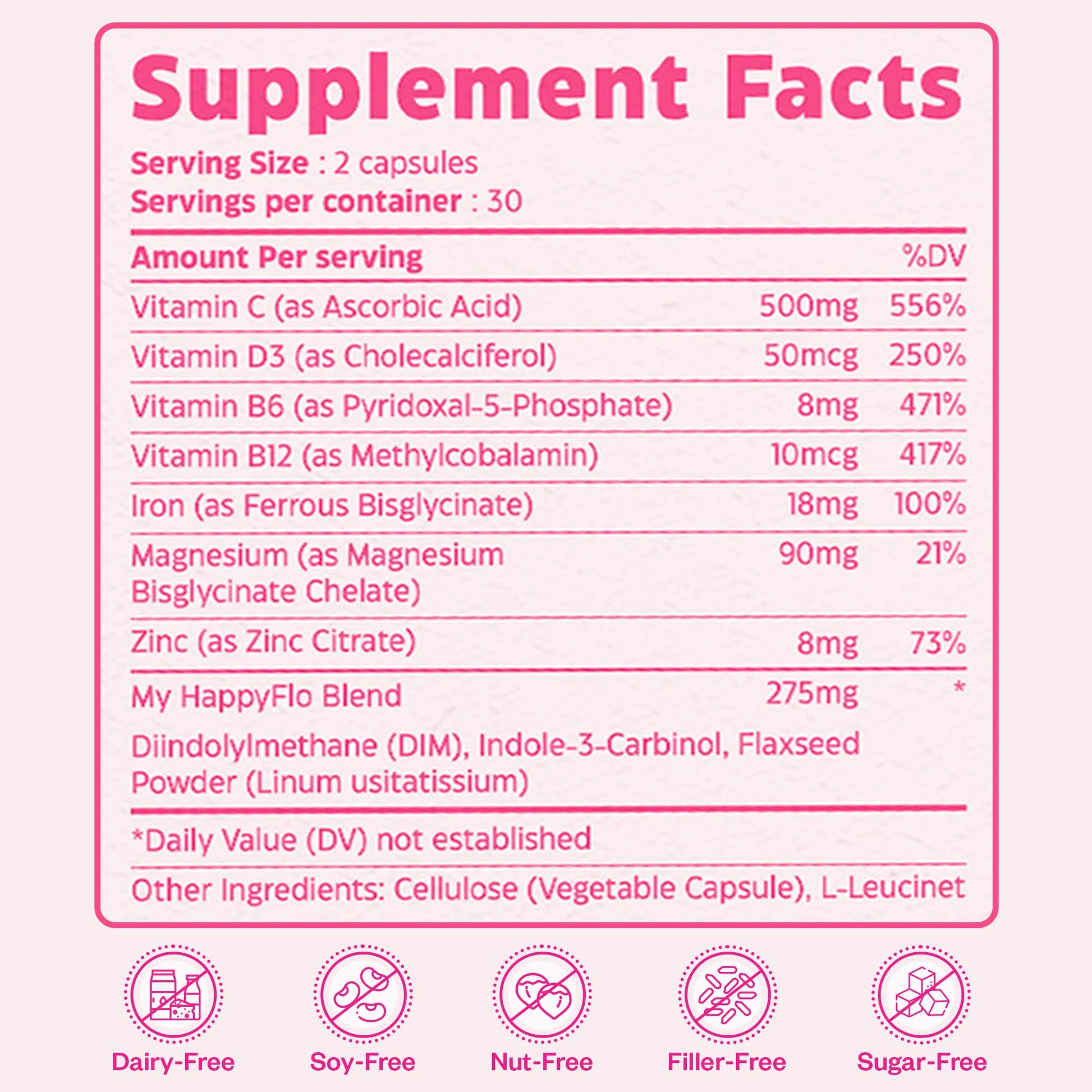 My Happy Flo PMS Support Supplement for Women with Iron, PMS Relief Hormone Support for Women, 10-in-1 PMDD Supplements for Women | DIM & I3C Indole-3-Carbinol for Cramp Relief, Heavy Flow - 60 Caps My Happy Flo buy supplements canada