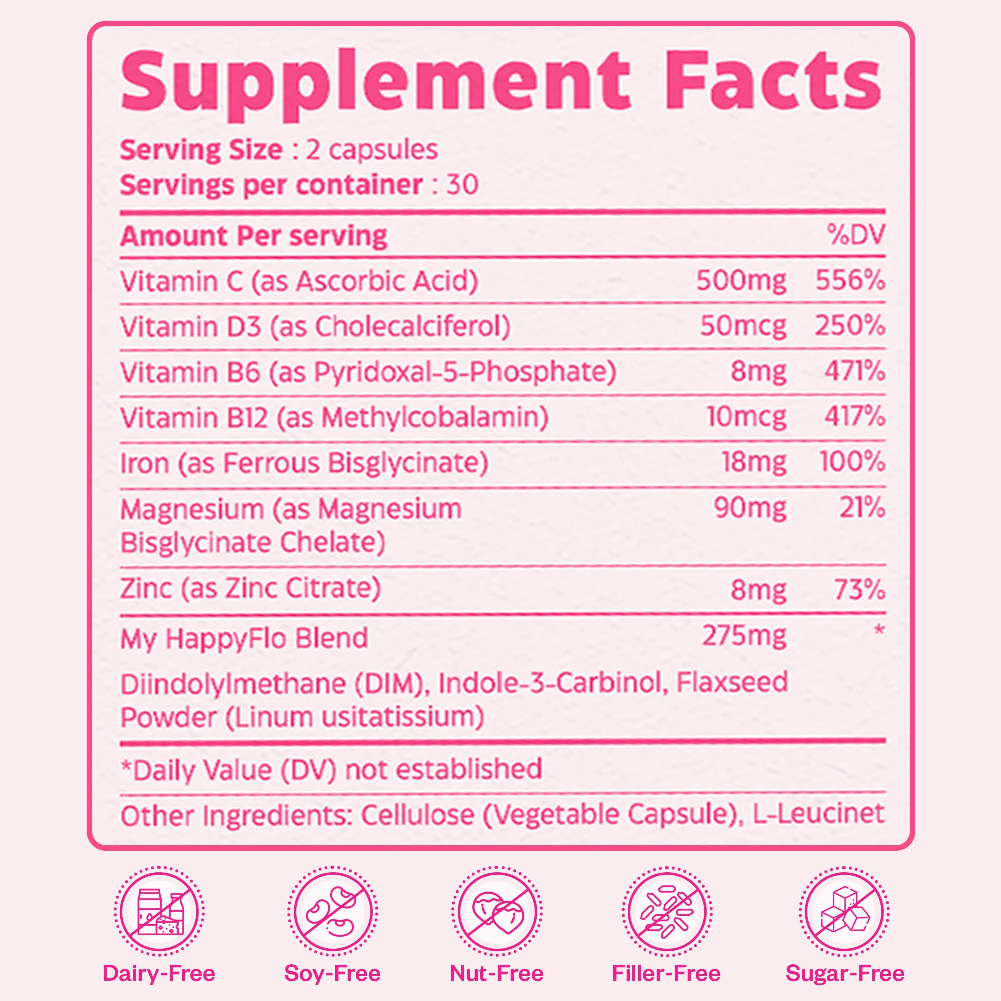 My Happy Flo PMS Support Supplement for Women with Iron, PMS Relief Hormone Support for Women, 10-in-1 PMDD Supplements for Women | DIM & I3C Indole-3-Carbinol for Cramp Relief, Heavy Flow - 60 Caps My Happy Flo buy supplements canada
