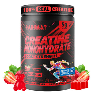 NSF Certified Creatine Gummy - Creatine Monohydrate Gummies 5g for Men & Women - Boost Focus,Strength, and Endurance, Vegan, Gluten-Free, Non-GMO, 2.5 Gram Creatine Parhaat buy supplements canada