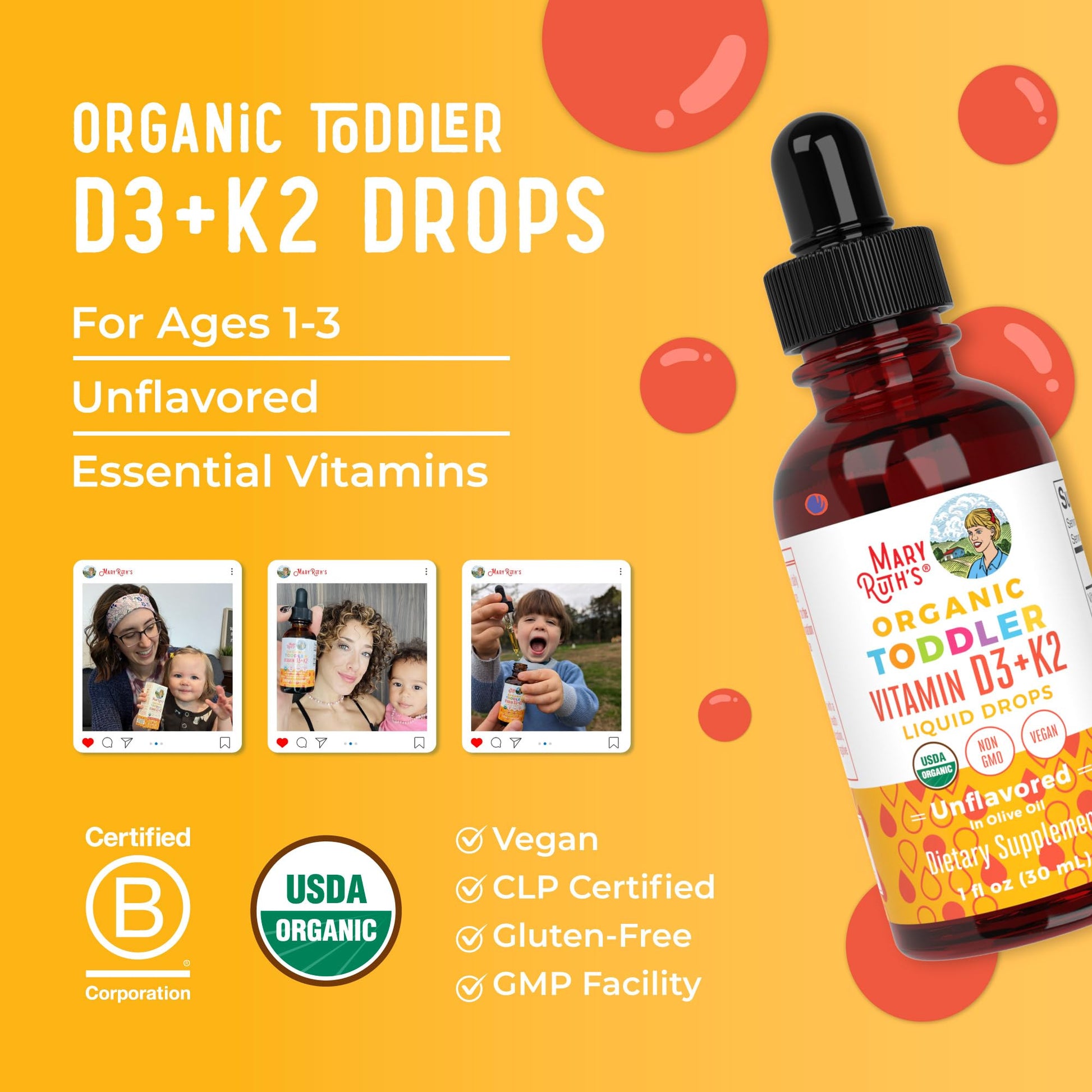 MARYRUTH'S Organics Vitamin D3 | Vitamin K2 | Vitamin D3 K2 Drops | K2 D3 Vitamin Liquid Supplement for Toddlers | Kids Supplement for Calcium Absorption MARYRUTH'S buy supplements canada