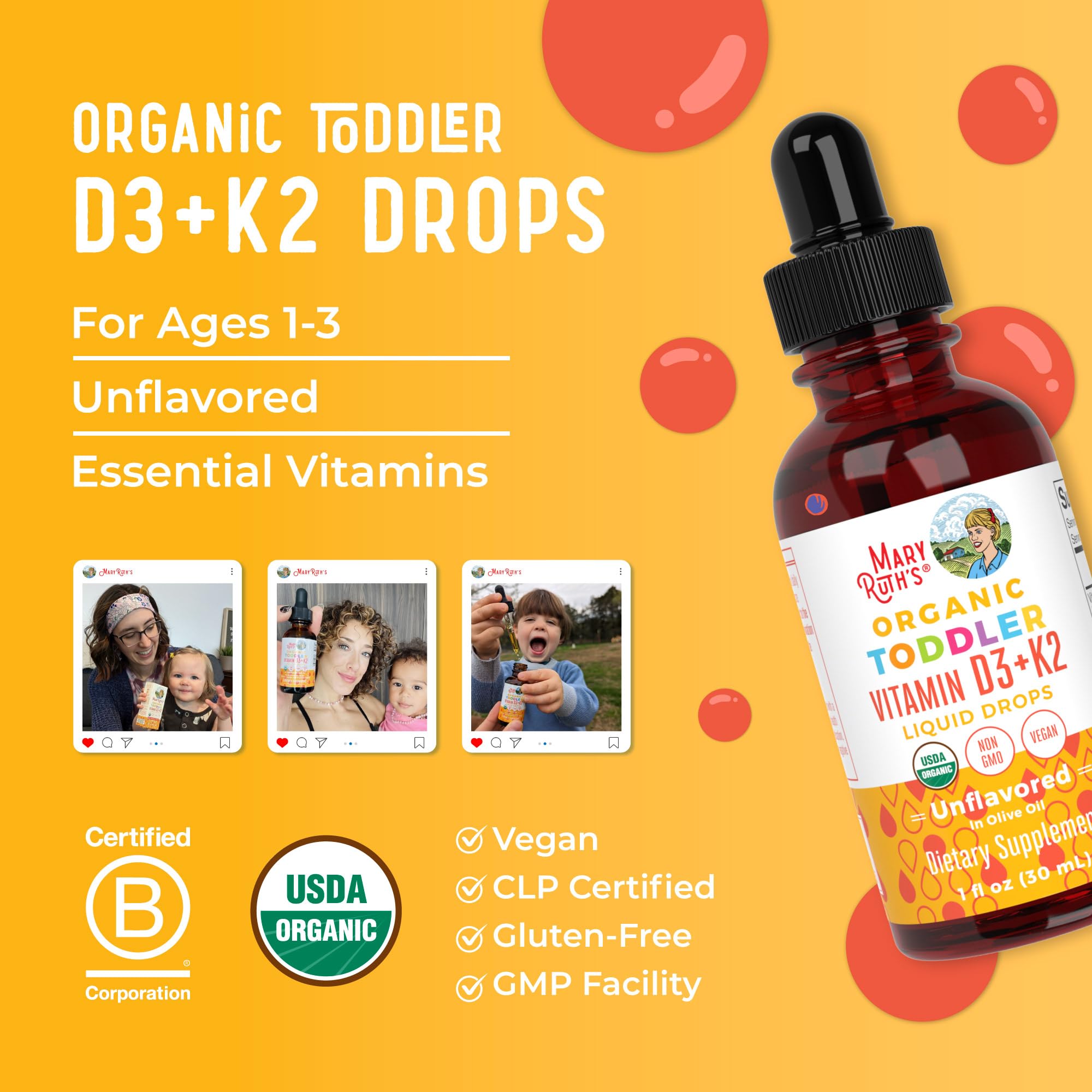 MARYRUTH'S Organics Vitamin D3 | Vitamin K2 | Vitamin D3 K2 Drops | K2 D3 Vitamin Liquid Supplement for Toddlers | Kids Supplement for Calcium Absorption MARYRUTH'S buy supplements canada