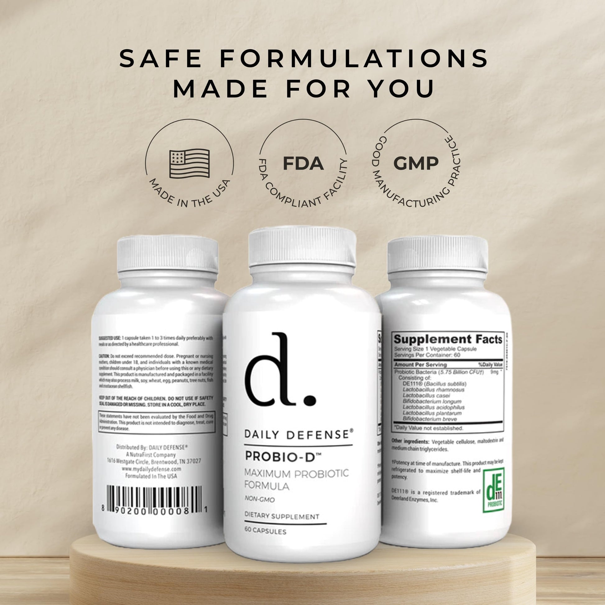 Daily Defense Probiotic Immune Support Supplement - Daily Probiotics for Men with Constipation & Gas - Digestion and Bloating Supplement & Probiotics for Women - 60 Capsules, PROBIO-D Daily Defense buy supplements canada