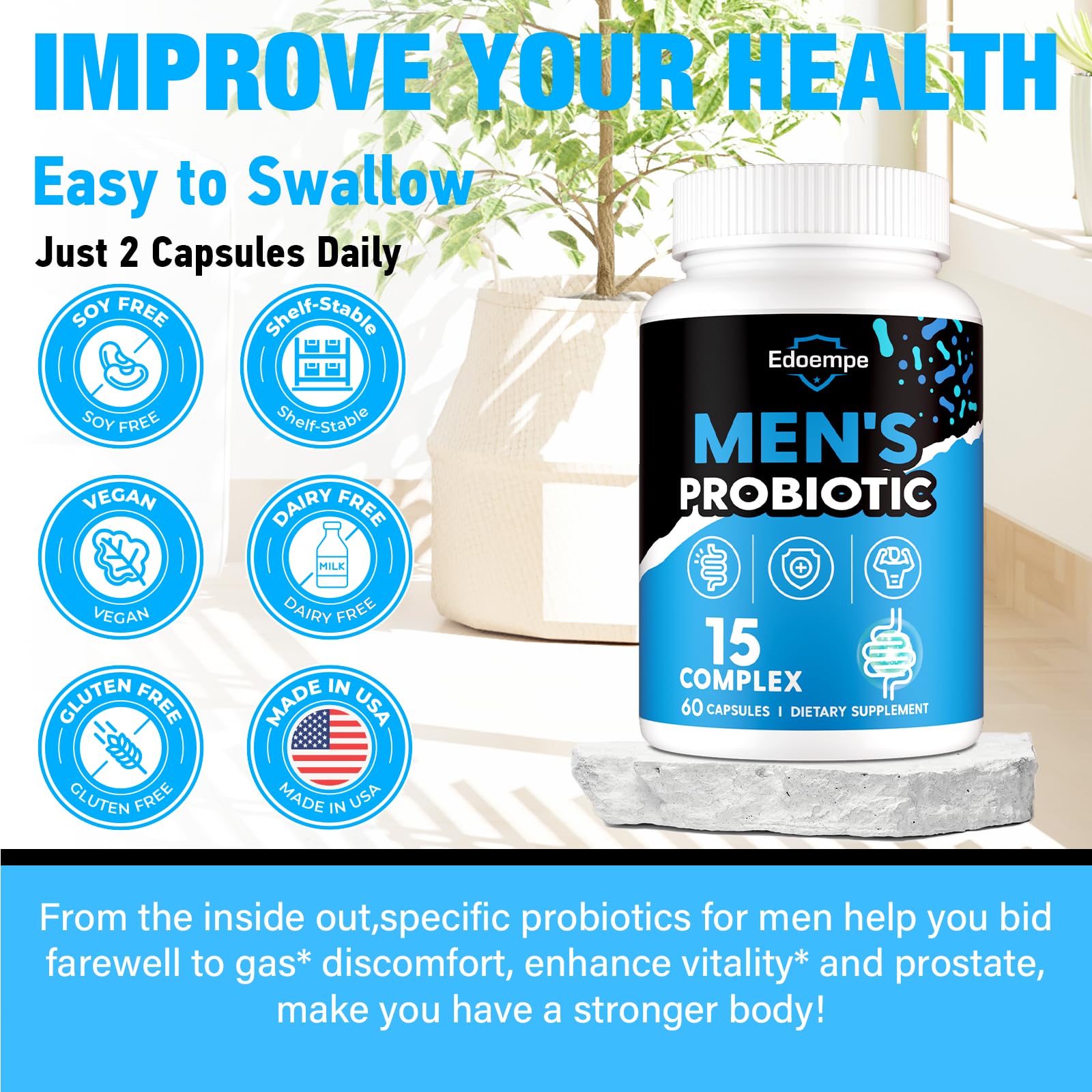 Probiotics for Men, 500 Billion CFUs 12 Strains, Mens Probiotics for Gut Health*, Digestive Health*, Energy, Prostate & Urinary Tract*, with Cranberry, Goji, Turmeric & Amla, Shelf Stable, 60 Caps Edoempe buy supplements canada