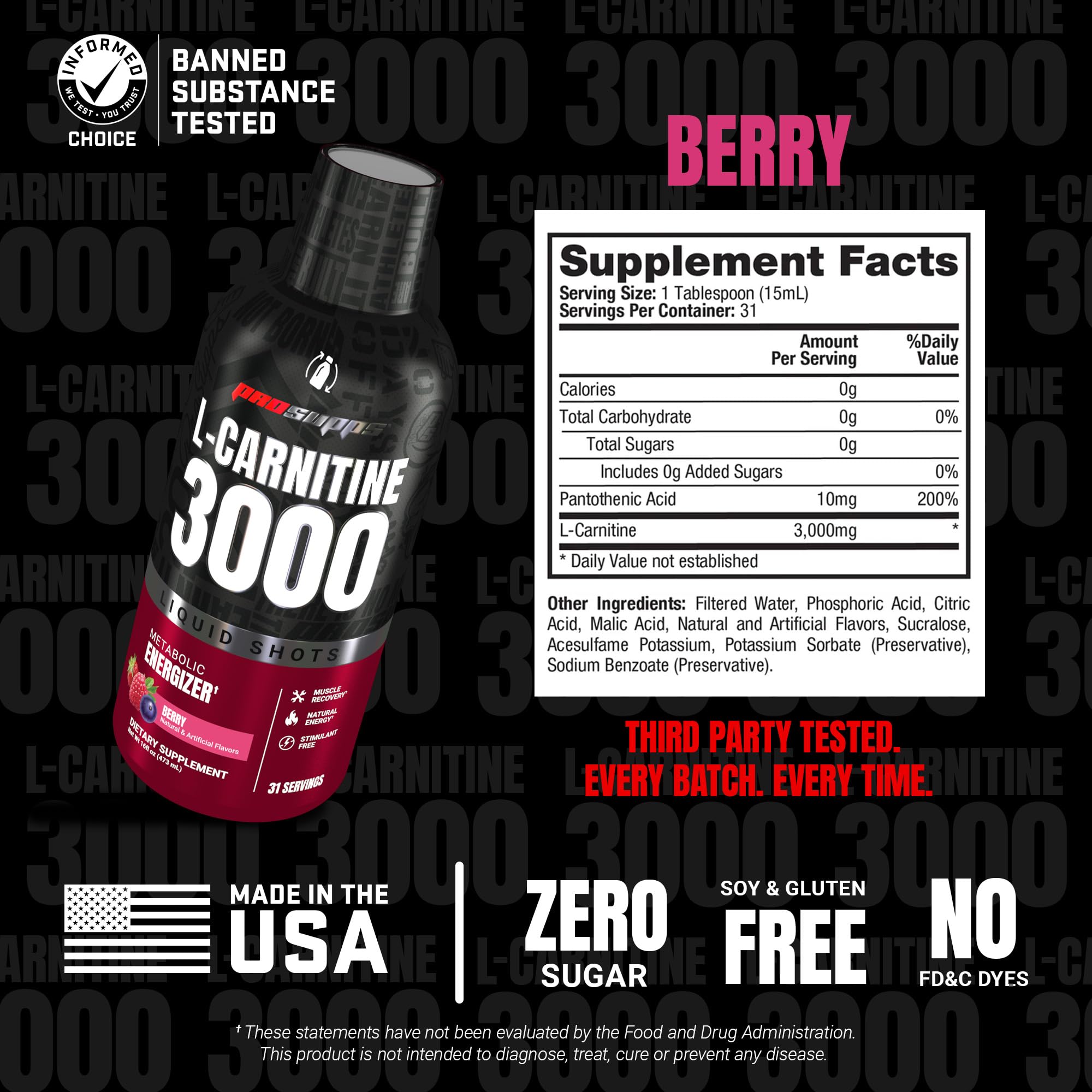 ProSupps L-Carnitine Liquid 3000, Stimulant-Free Liquid Shots for Men & Women - Clean Workout Drink for Energy, Performance & Muscle Recovery ProSupps buy supplements canada