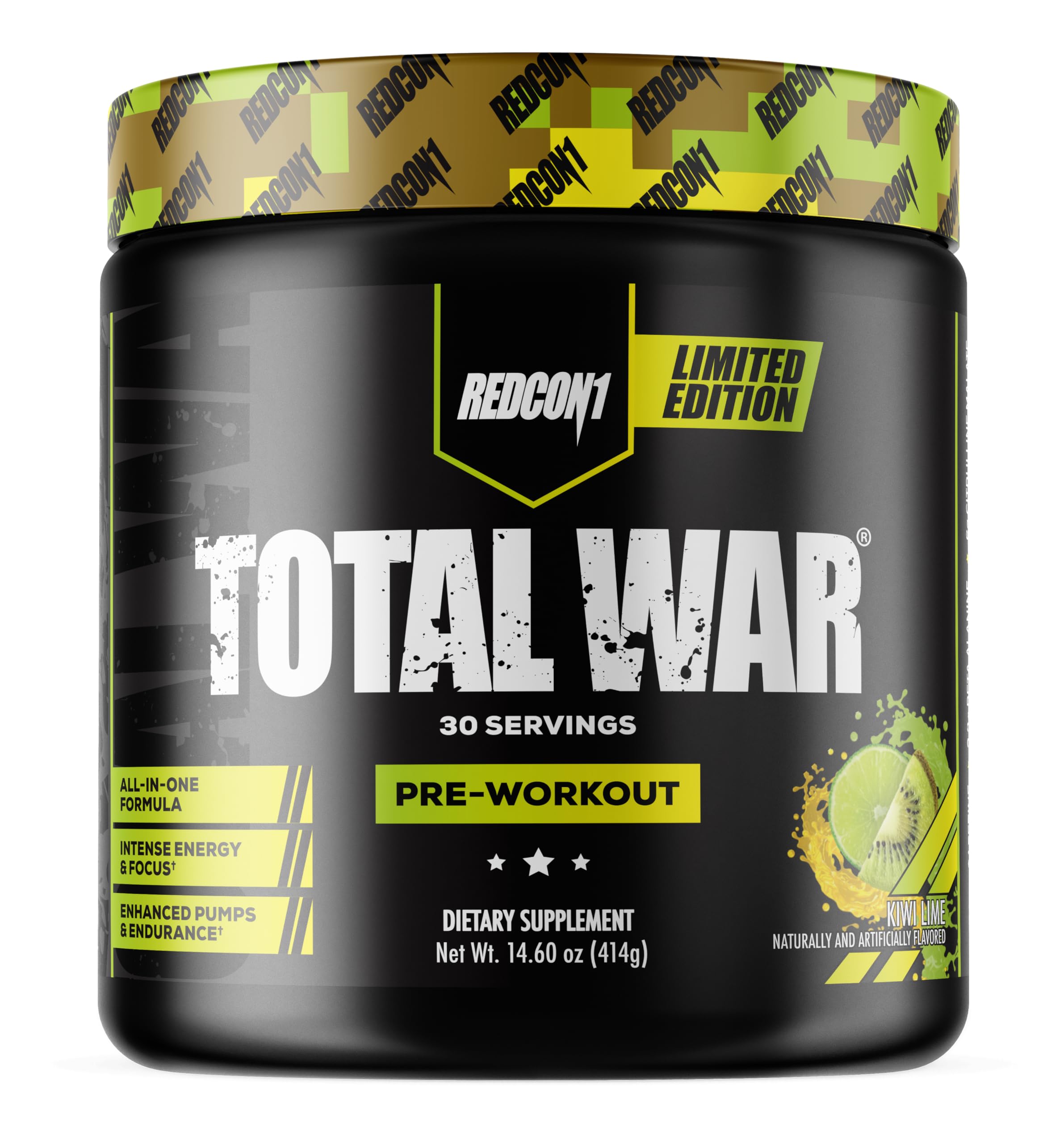 REDCON1 Total War Pre Workout Powder, Kiwi Lime - Beta Alanine + Citrulline Malate Keto REDCON1 buy supplements canada