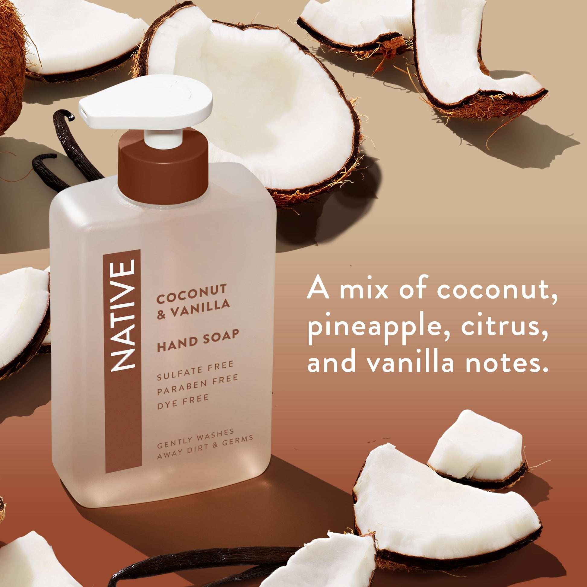 Native Liquid Hand Soap, Coconut & Vanilla Scent, Non-Drying Formula for Soft, Smooth Hands Native buy supplements canada