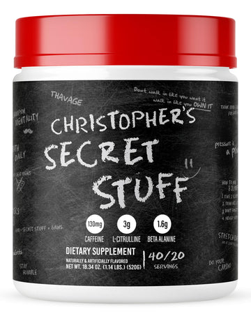 RAW Christopher's Secret Stuff Pre Workout Powder, Thavage (Tastes Like Winning) - Chris Bumstead CBUM Preworkout Supplement for Men & Women - Working Out, Hydration & Energy - 40 Servings RAW buy supplements canada