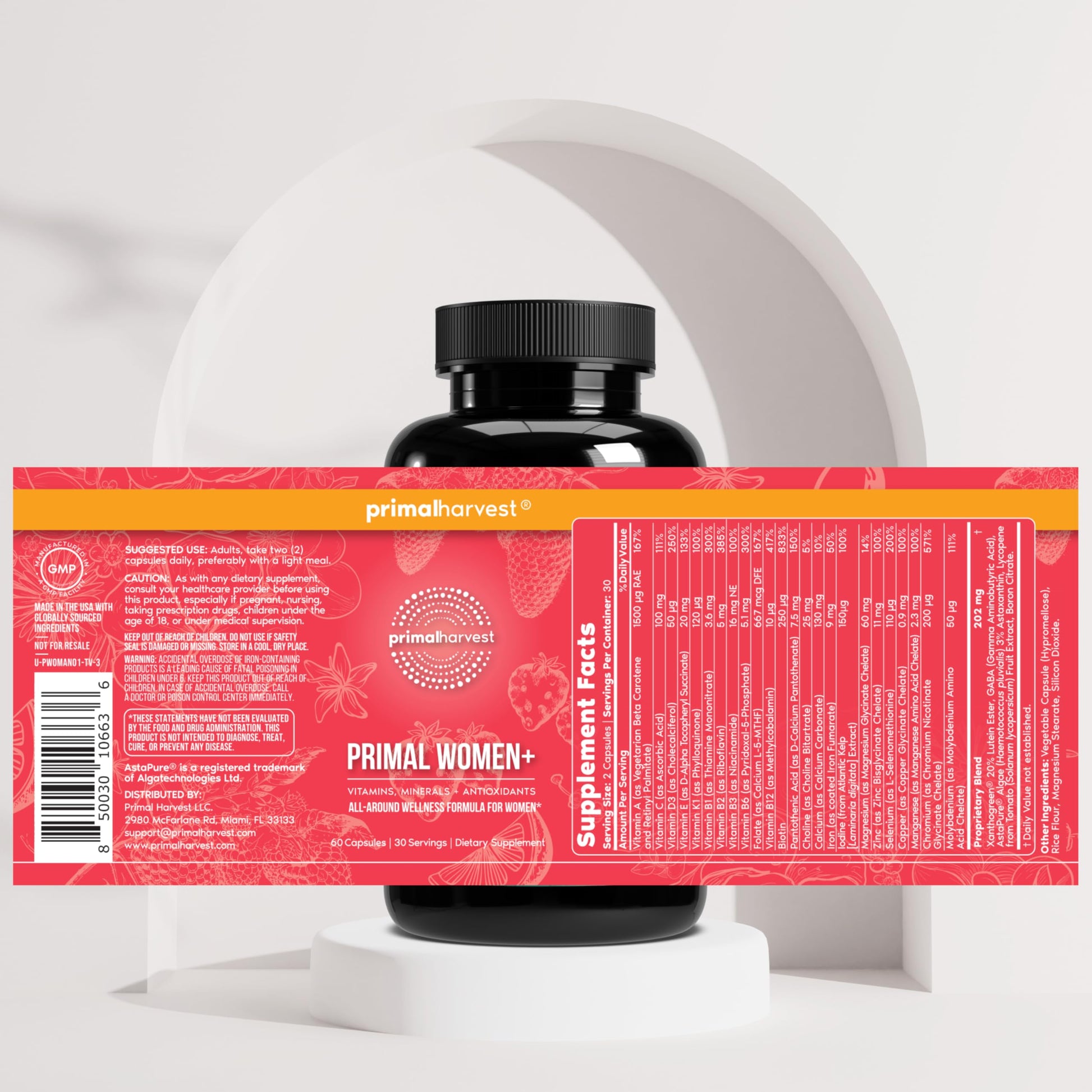 Primal Harvest Women+, Woman's Multivitamin Vitamin A, Vitamin C, Vitamin D and E, Vitamin B12, B6, Biotin Primal Harvest buy supplements canada