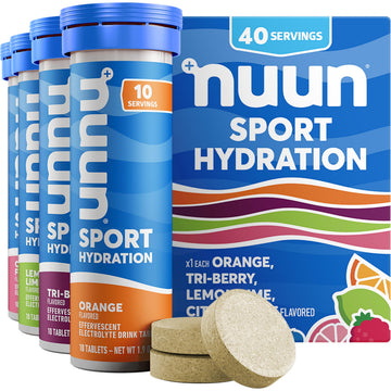 Nuun Sport Electrolyte Tablets with Magnesium, Calcium, Potassium, Chloride & Sodium, Gluten Free & Vegan, Mixed Flavors, 4 Pack (40 Servings Total) Nuun buy supplements canada