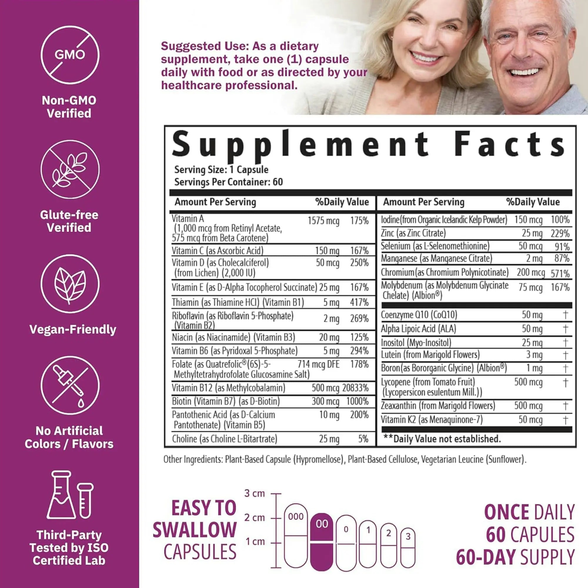 NatureGenX Just One Daily Methylated Multivitamin - 60 Caps Pure Methyl B12, Methylfolate MTHFR Support Supplement Iron Free Methylated Vitamins NatureGenX buy supplements canada