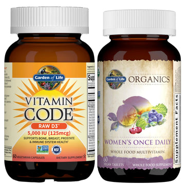 Garden of Life Organics Women's Once Dail,y 60ct & Vitamin Code Vitamin D3 5,000IU, 60ct Garden of Life buy supplements canada