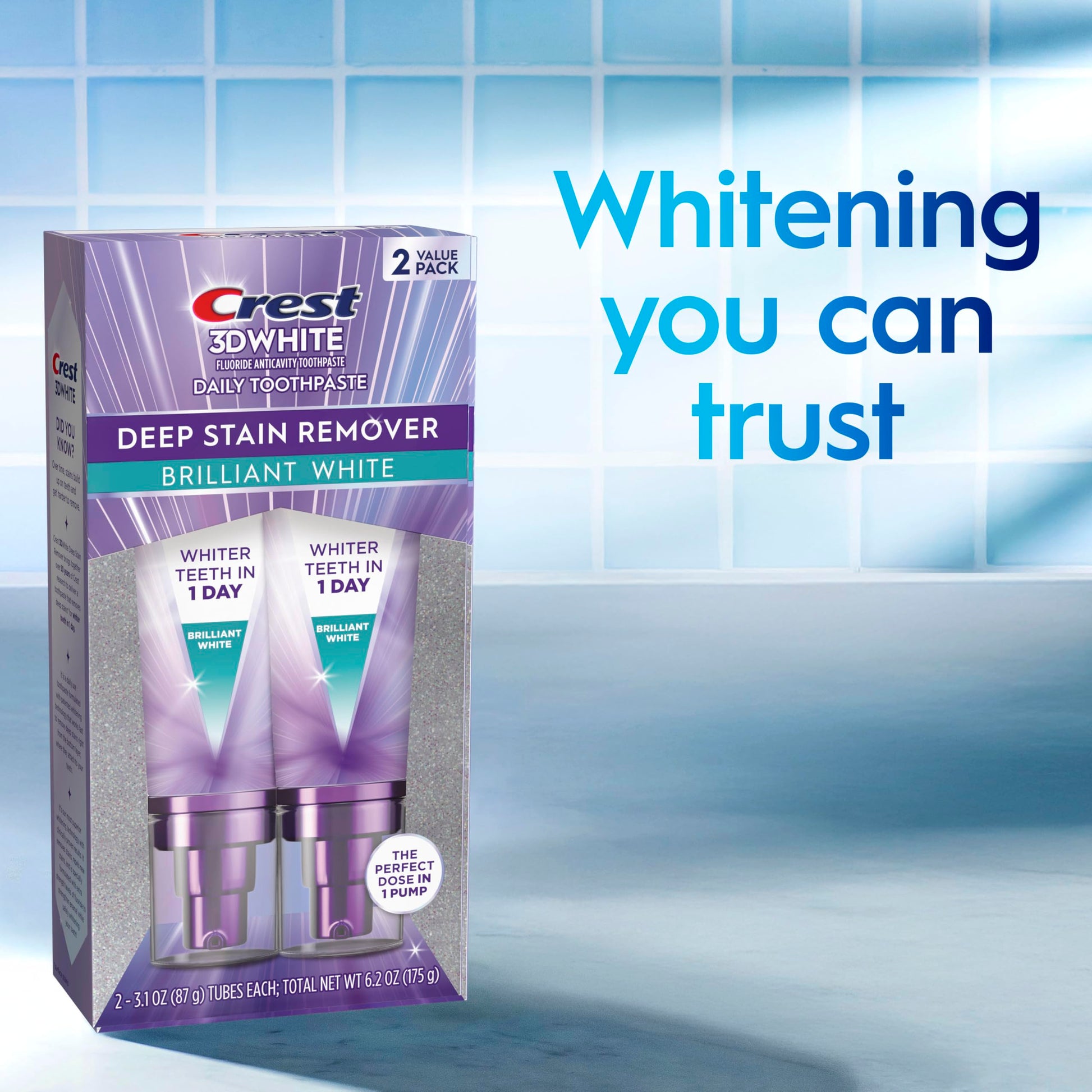 Crest 3DWhite Brilliance Deep Stain Remover Brilliant White Toothpaste - 3.1oz/2pk Crest buy supplements canada