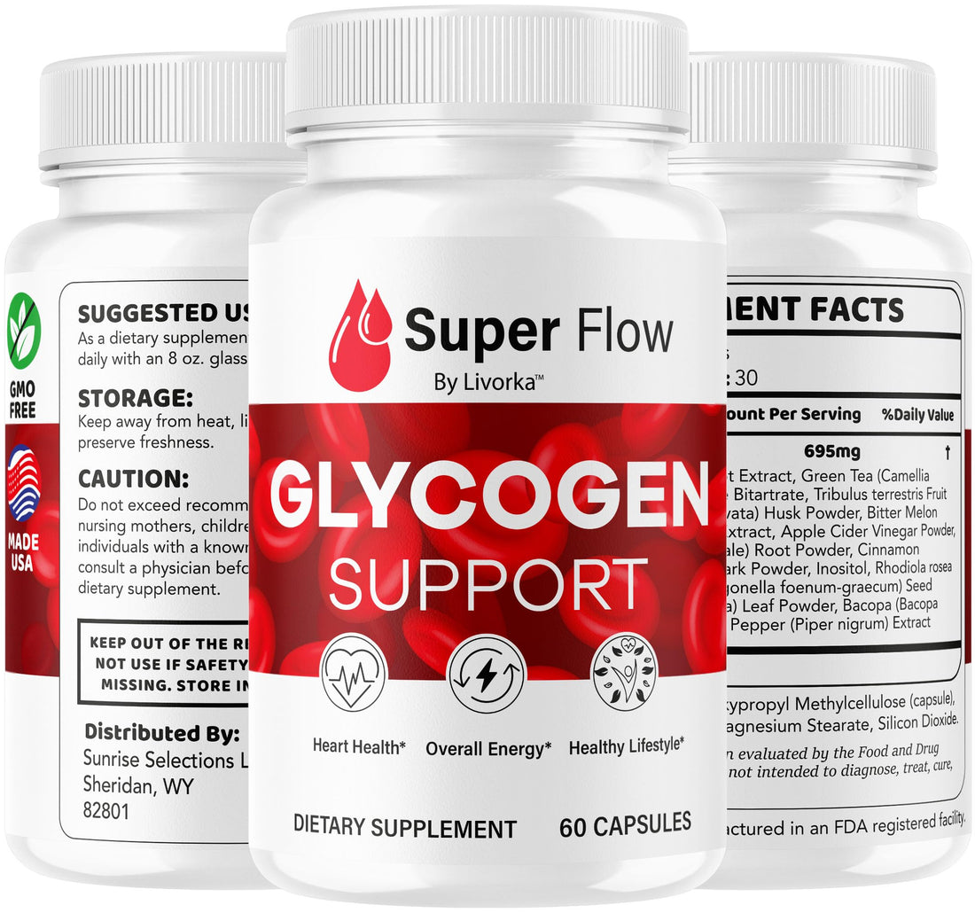 (2 Pack) Super Flow Glycogen Capsules - Official SuperFlow Advanced Glycogen Support Pills - Maximum Strength, Natural Formula Vitamins for Overall Health & Wellness Reviews, 120 Capsules for 2 Months LIVORKA buy supplements canada