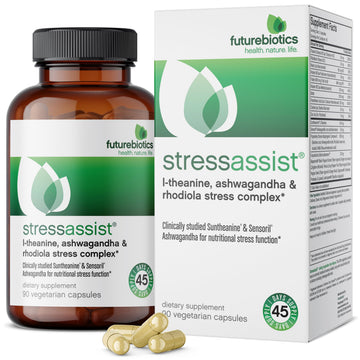 Futurebiotics Stressassist L-theanine Ashwagandha and Rhodiola Rosea Stress Complex - Natural Nutritional Stress Function, 90 Vegetarian Capsules Futurebiotics buy supplements canada