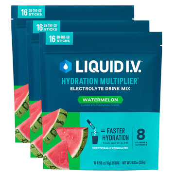 Liquid I.V.® Hydration Multiplier - Watermelon | Electrolyte Powder Drink Mix | 3 Pack (48 Servings) Liquid I.V. buy supplements canada