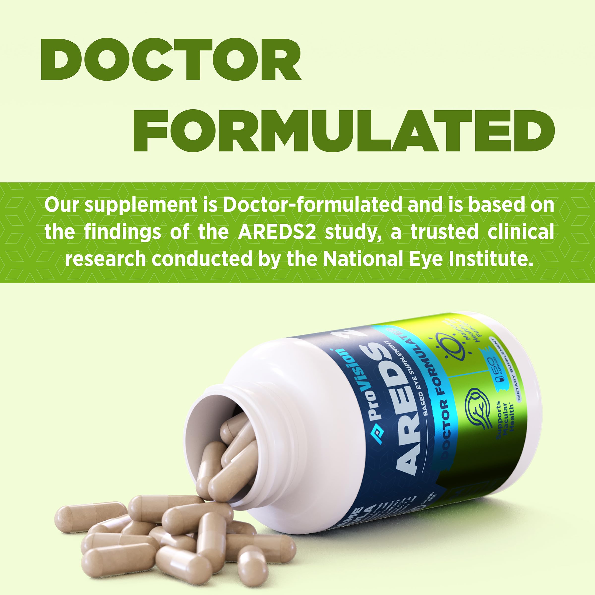 Provision AREDS 2 Eye Vitamins - Enhance Vision Supplements - Lutein Zeaxanthin Vision Complex - 60 Eye Supplement Capsules ProVision buy supplements canada