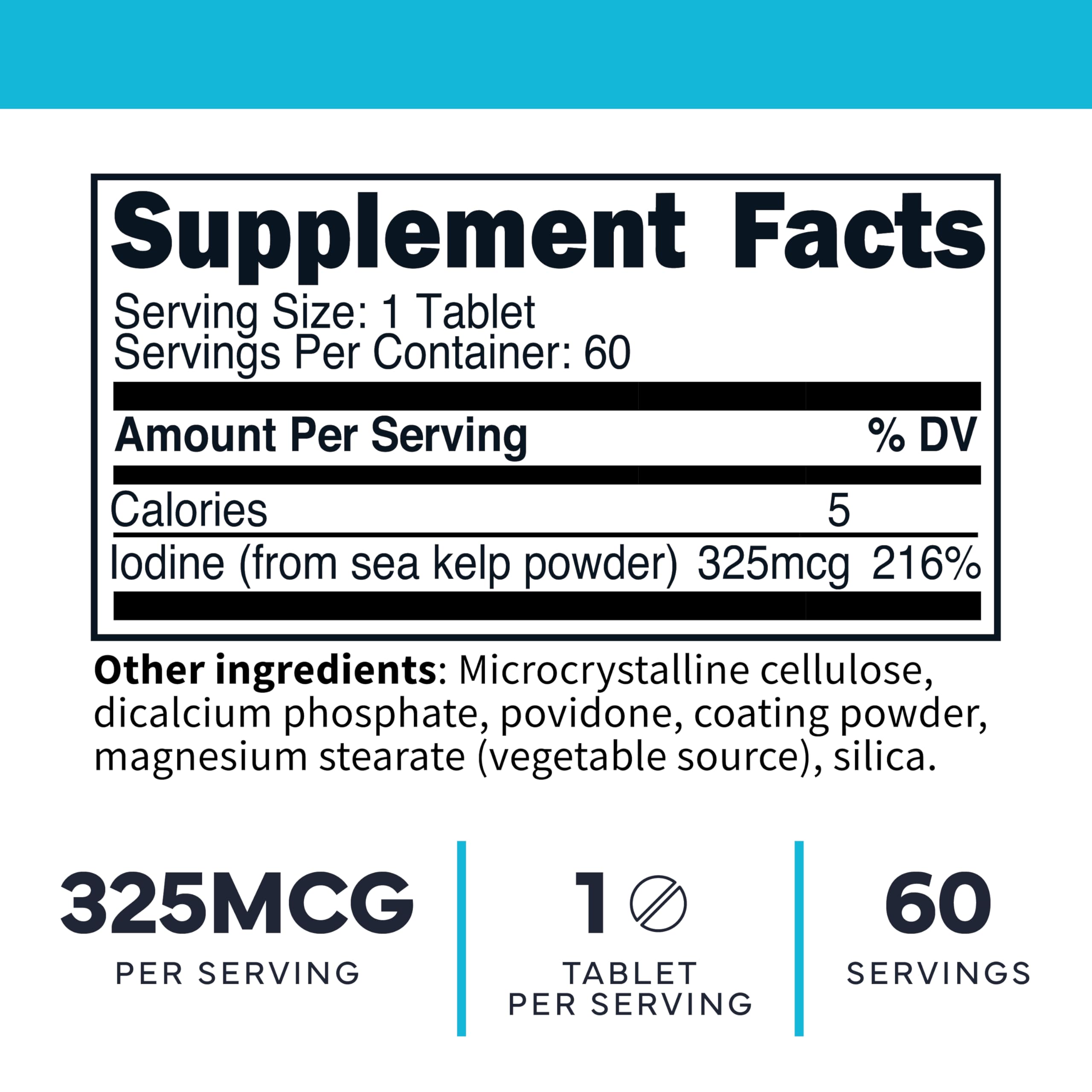 Type Zero Clean Iodine Tablets (60 Servings, 325 MCG Per Serving) - from Sea Kelp, Non-GMO, Gluten Free Type Zero buy supplements canada