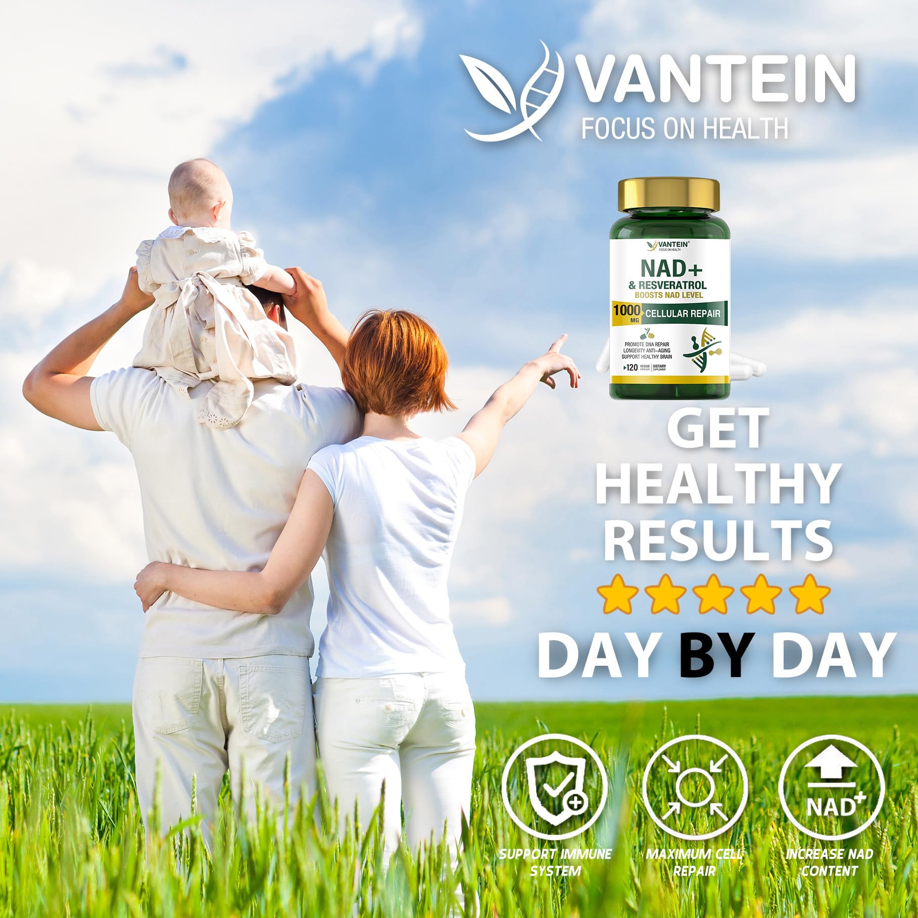 TEATTY NAD+ & Resveratrol Supplement - NMN Alternative with 120 Capsules, Anti-Aging Cellular Support, Energy & Longevity Booster, DNA Repair Formula TEATTY buy supplements canada