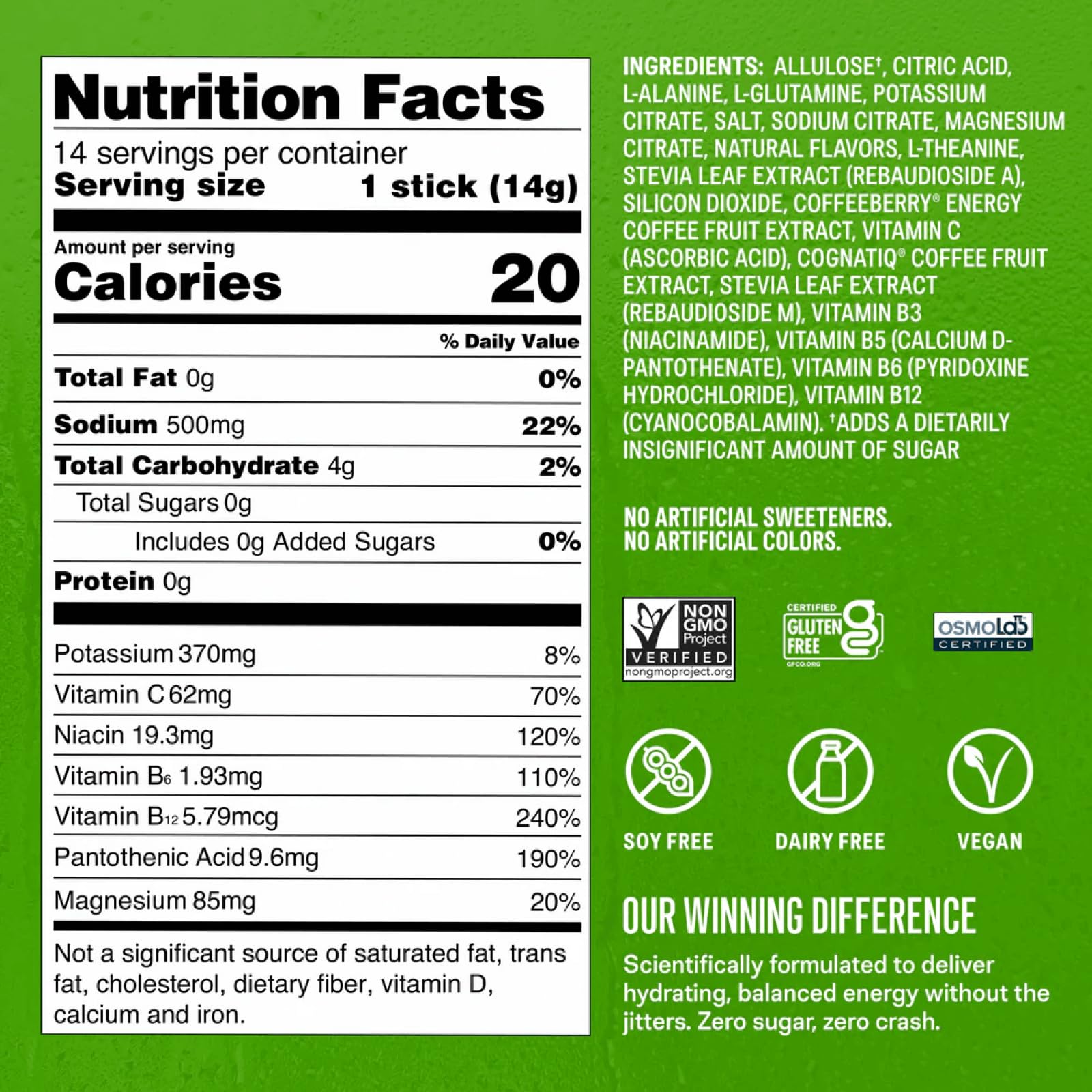 Liquid I.V.® Hydration Multiplier Sugar Free + Energy - Pomegranate Punch | Electrolyte Powder Drink Mix | 1 Pack (14 Servings) Liquid I.V. buy supplements canada