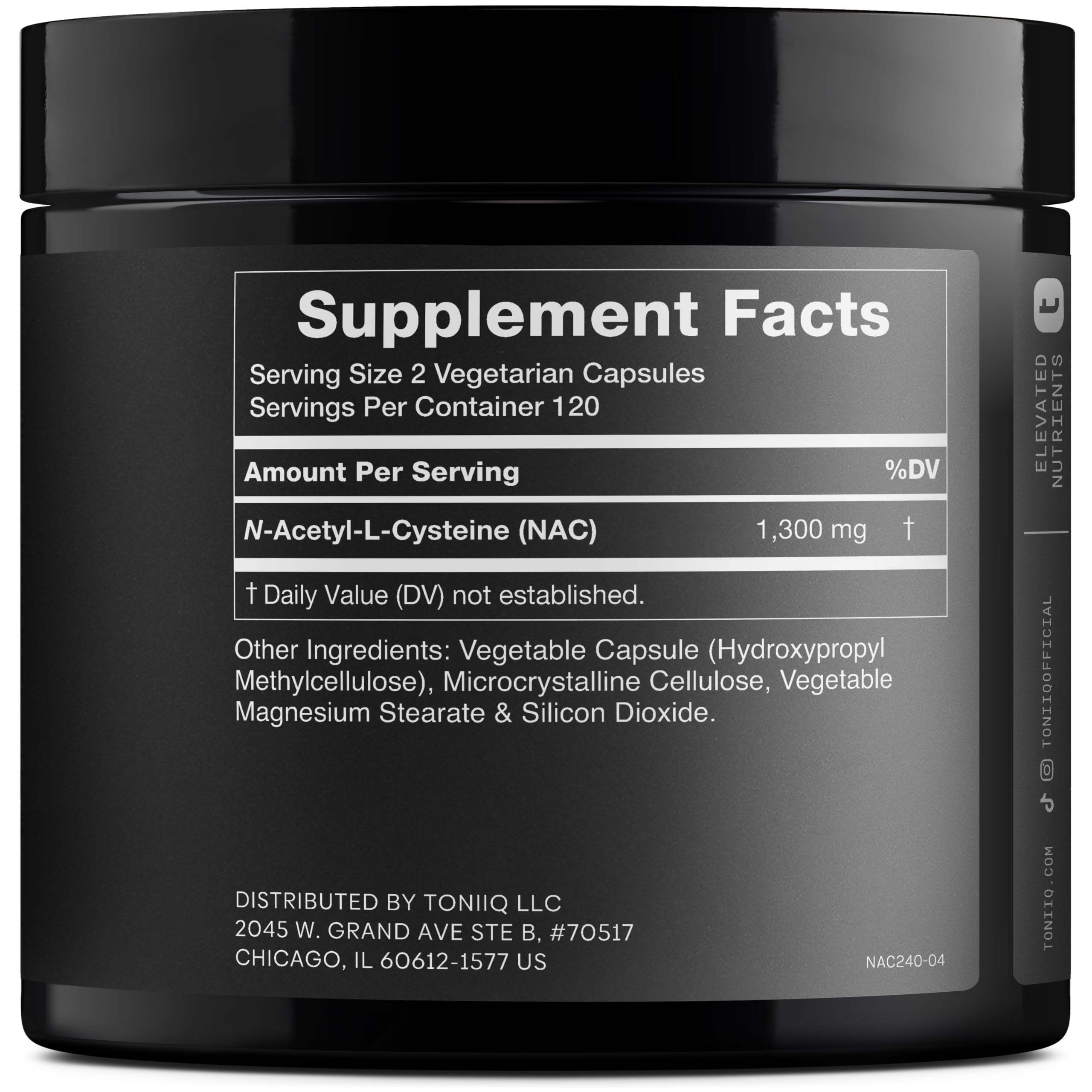 Toniiq 1300mg NAC - 4 Month Supply - Min. 98%+ Tested Purity - Ultra High Strength Bioavailable NAC Cysteine Supplement - 240 Vegetarian N Acetyl Cysteine Toniiq buy supplements canada