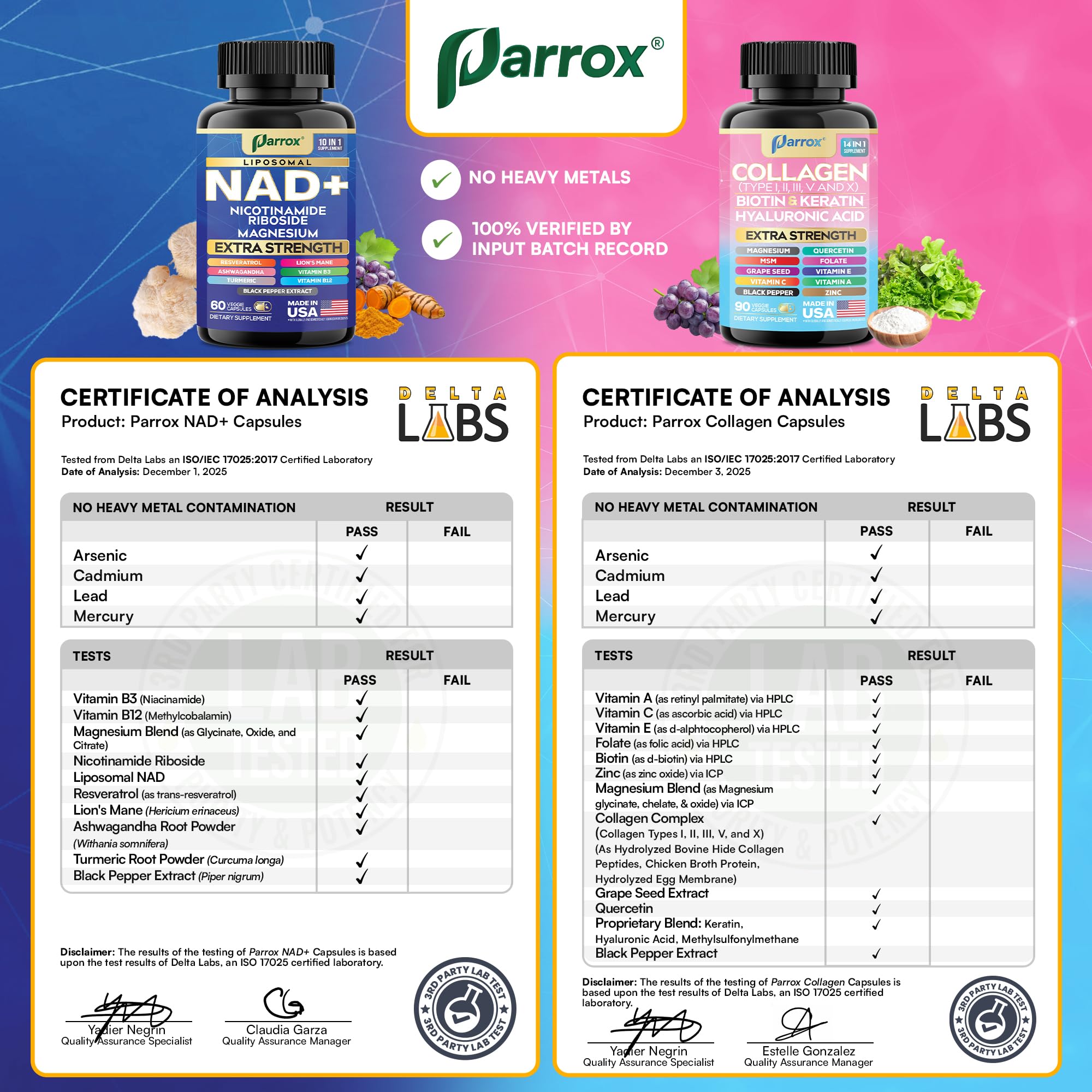 Parrox Forever Young Set with Liposomal NAD, Nicotinamide Riboside, Magnesium, Resveratrol, Lion's Mane, Collagen Peptides Types I, II, III, V and X, Biotin & Keratin, Hyaluronic Acid, Zinc, Quercetin Parrox buy supplements canada
