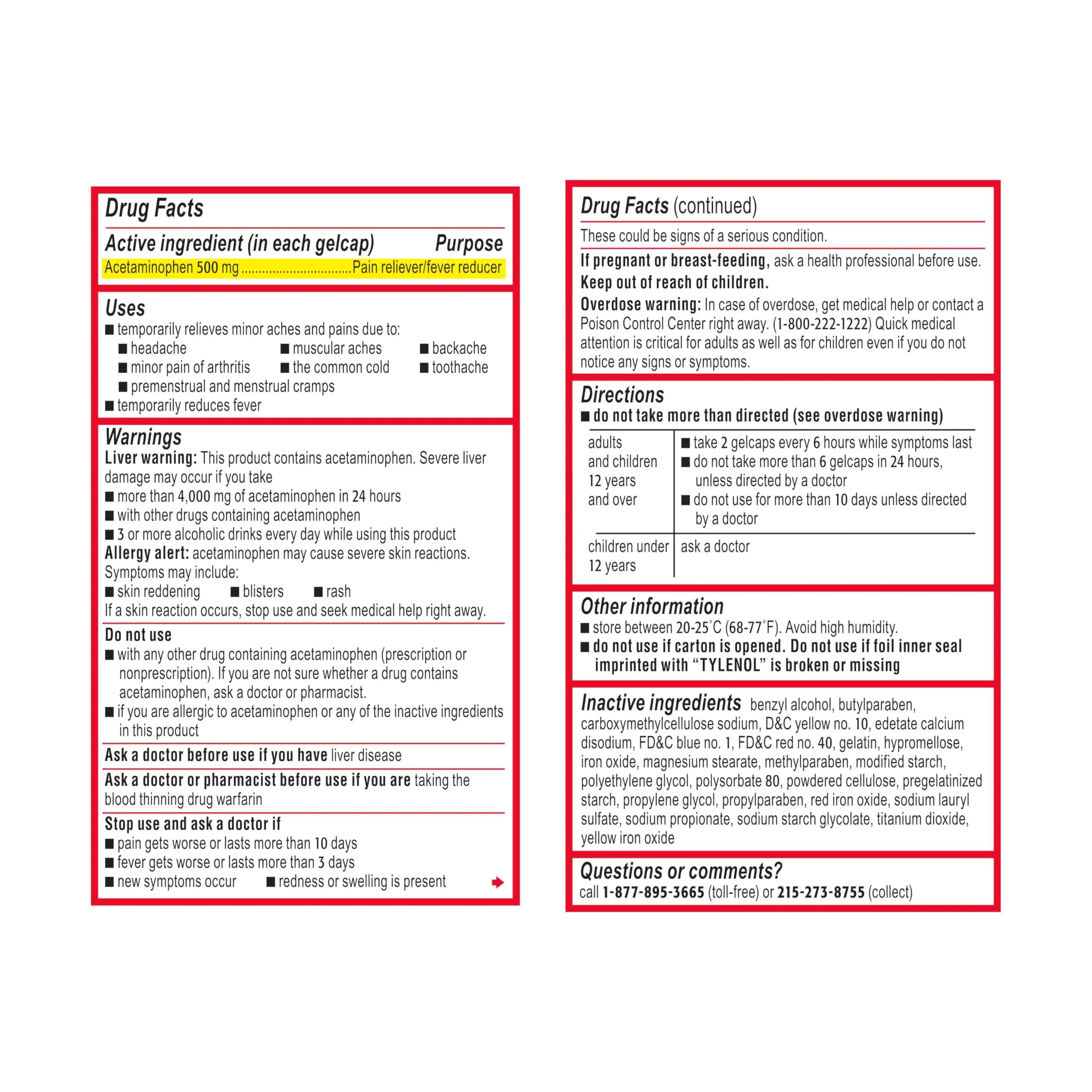 Tylenol Extra Strength Acetaminophen Rapid Release Gels, Fast, Strong Pain Relief, Fever Reducer, 500 mg Gelcaps with Laser‑Drilled Holes for Fast Release, OTC Medicine, 100 Count Tylenol buy supplements canada