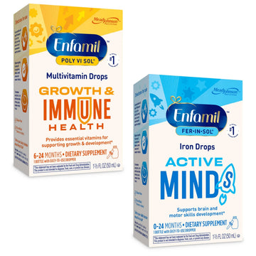 Enfamil Poly-Vi-Sol and Fer-in-Sol Iron Liquid Drop Multivitamin Supplements for Infants and Toddlers, 2x50 mL Dropper Bottle Enfamil Prenatals & Baby Vitamins buy supplements canada