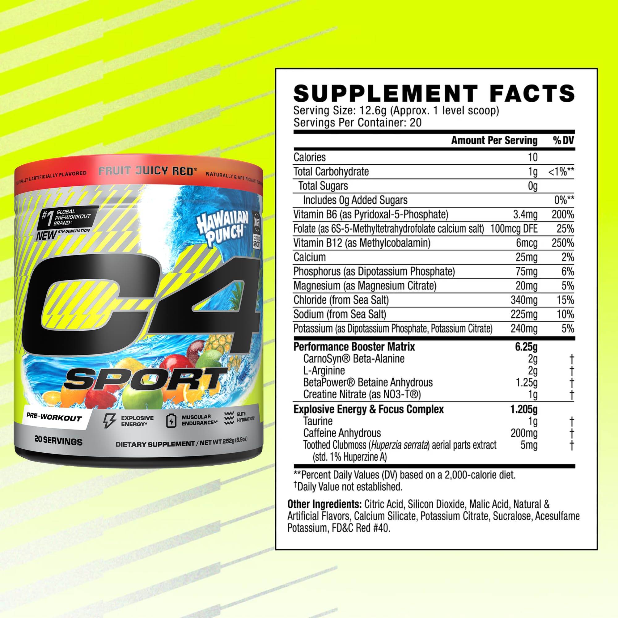 C4 Sport Pre Workout Powder - NSF Certified for Sport - Elite Hydration - 200mg Caffeine + Creatine + Beta-Alanine - Electrolytes and Energy Supplement C4 buy supplements canada