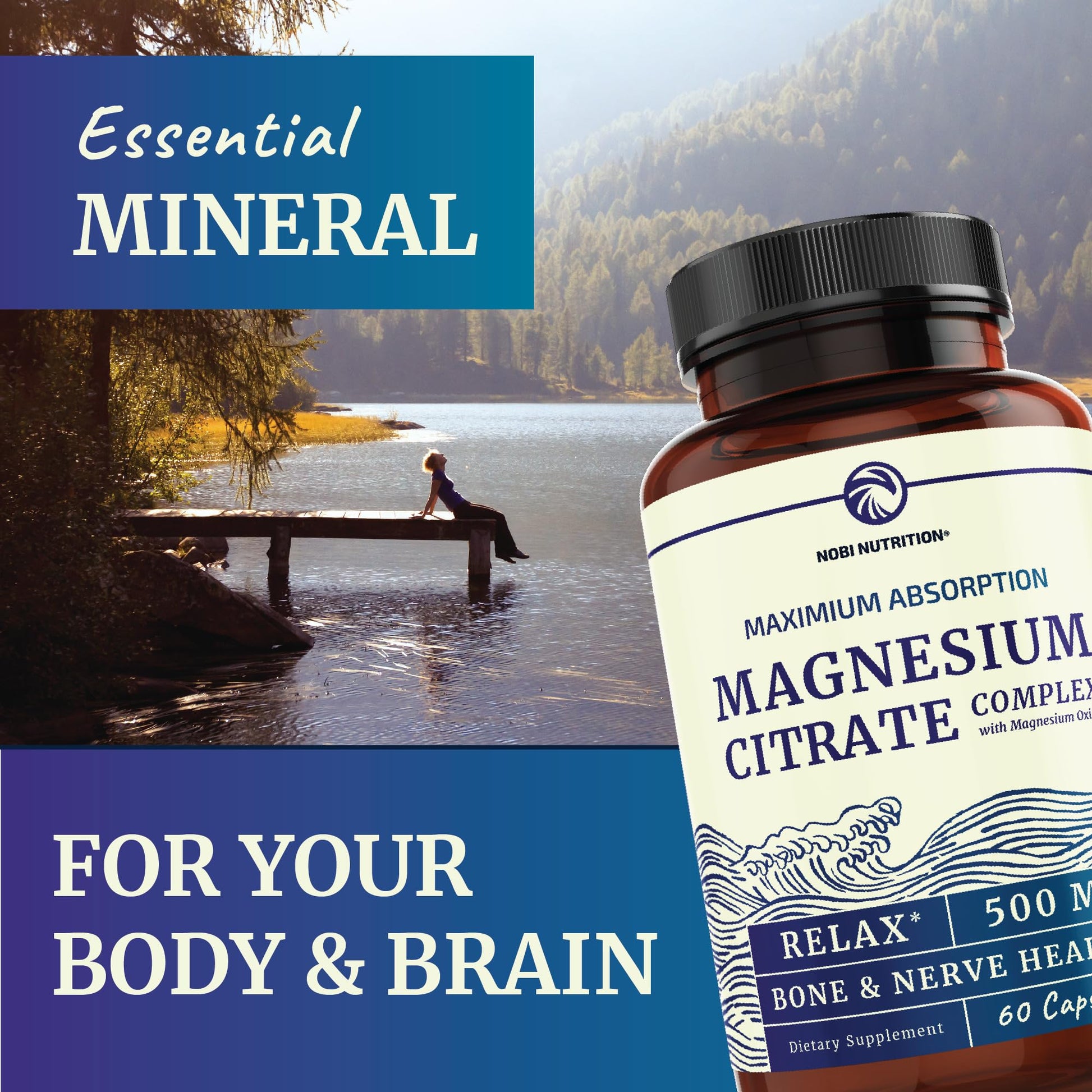 Magnesium Citrate Complex 500 MG for Calm, Relaxation, Constipation & Digestion Nobi Nutrition buy supplements canada