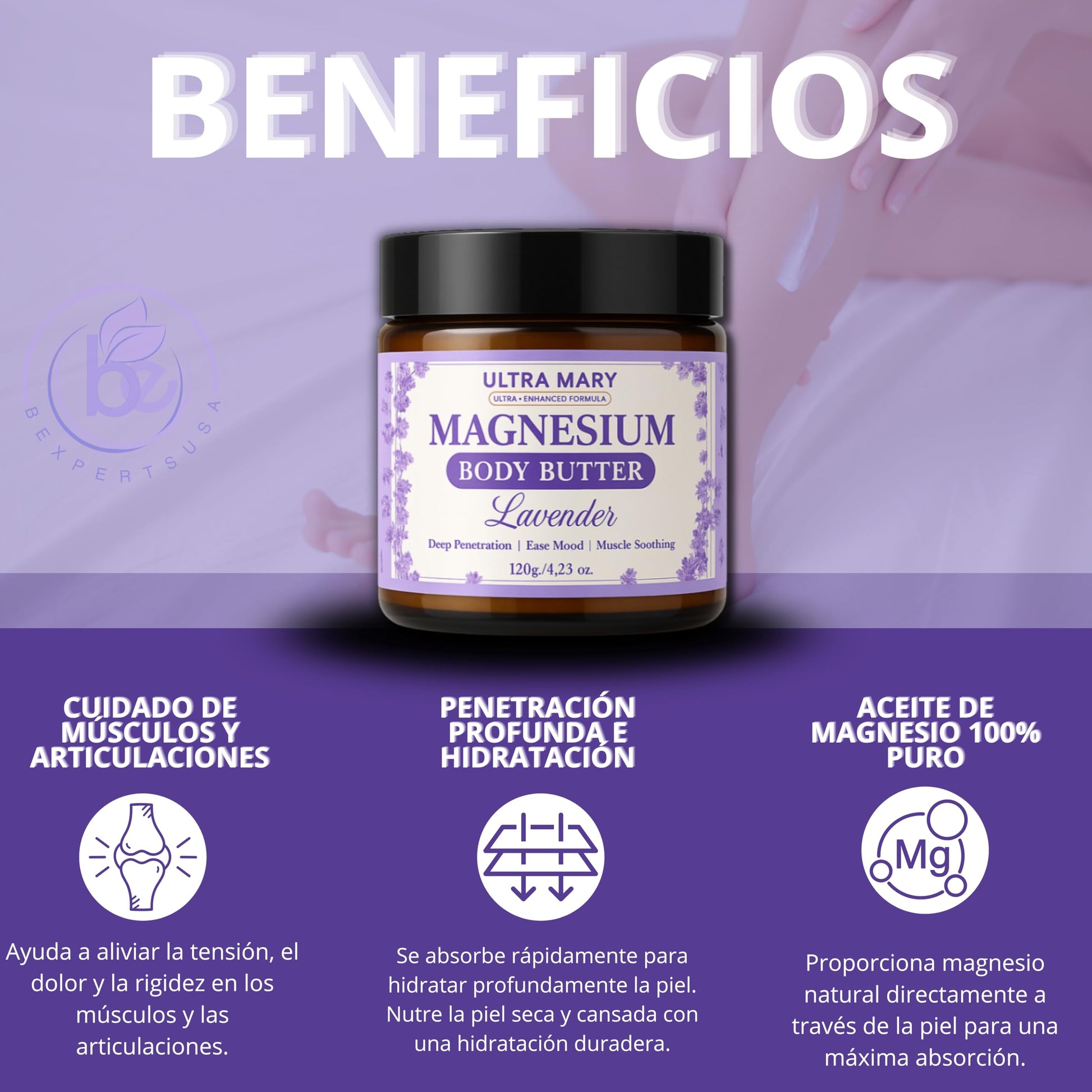 Nighttime Magnesium Cream for Pain, Nerve & Leg Cramps - Magnesium Body Butter for Sleep with Shea Butter, Jojoba Oil, Coconut Extract & Dandelion - Lavender Magnesium Lotion for Kids - 4.23oz ULTRA MARY buy supplements canada