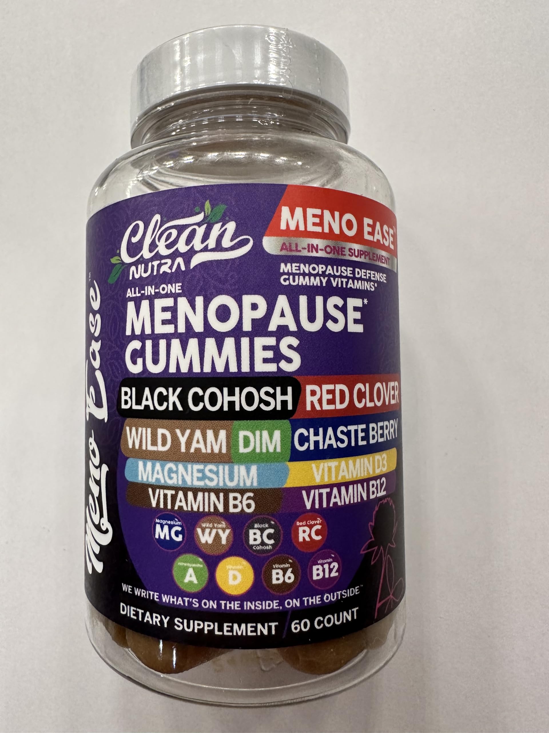 Menopause Supplement for Women Gummies with Black Cohosh, Wild Yam, DIM, Magnesium, Red Clover Chasteberry for Hormone Balance Relief Night Sweats Mood Plus Bergamot, Vitamin D3, Vitamin B6 B12 Clean Nutraceuticals buy supplements canada