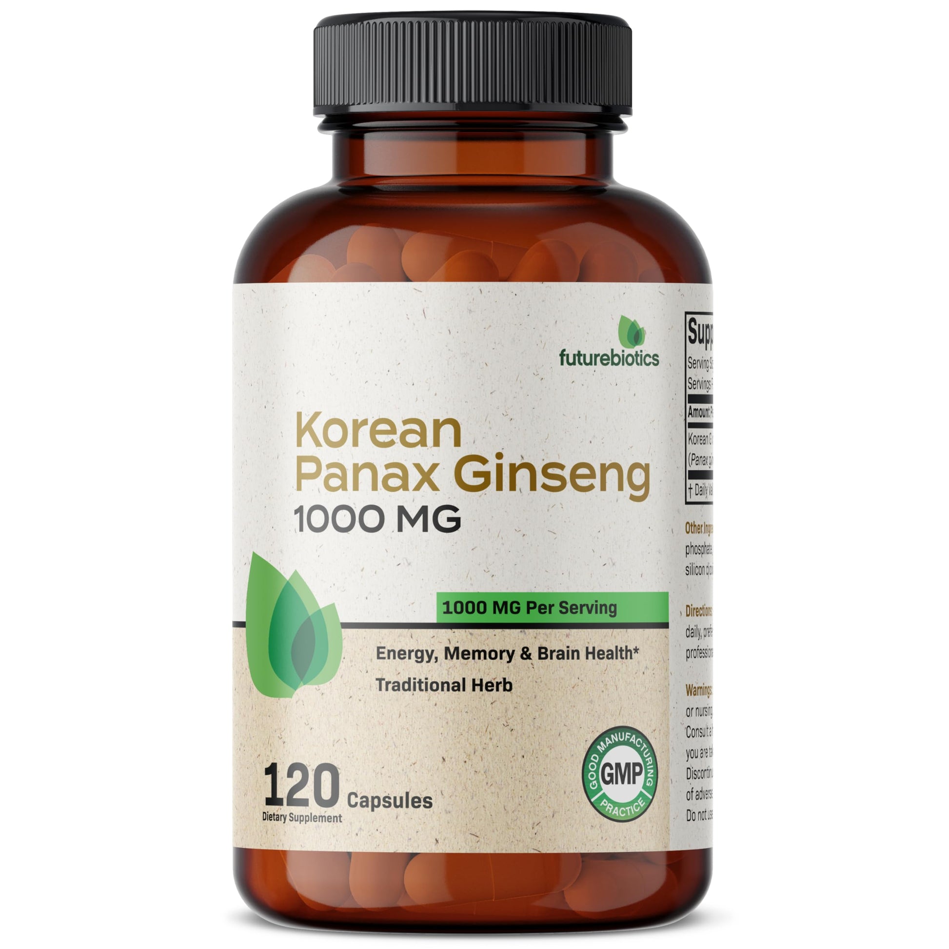 Futurebiotics Korean Panax Ginseng 1000 MG Per Serving Energy, Memory & Brain Health Futurebiotics buy supplements canada