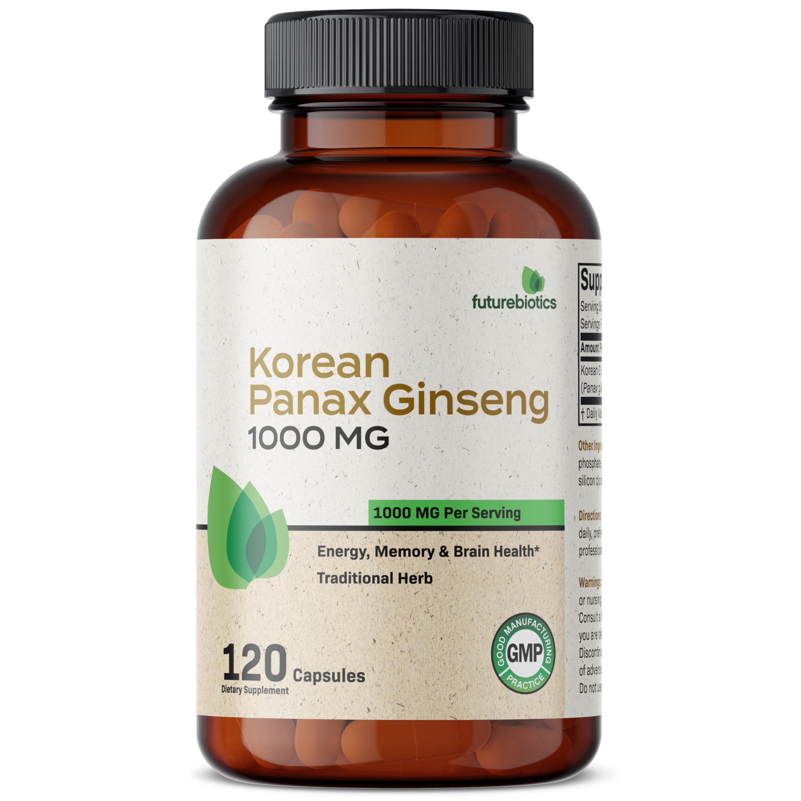 Futurebiotics Korean Panax Ginseng 1000 MG Per Serving Energy, Memory & Brain Health Futurebiotics buy supplements canada