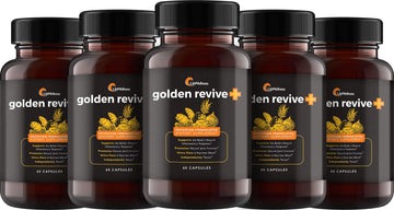 UpWellness Golden Revive + Joint Support Supplement Featuring Turmeric with Black Pepper, Quercetin, and Magnesium- Turmeric Boswellia Supplement - 6 Active Ingredients - 60 Capsules, 5 Pack UpWellness buy supplements canada