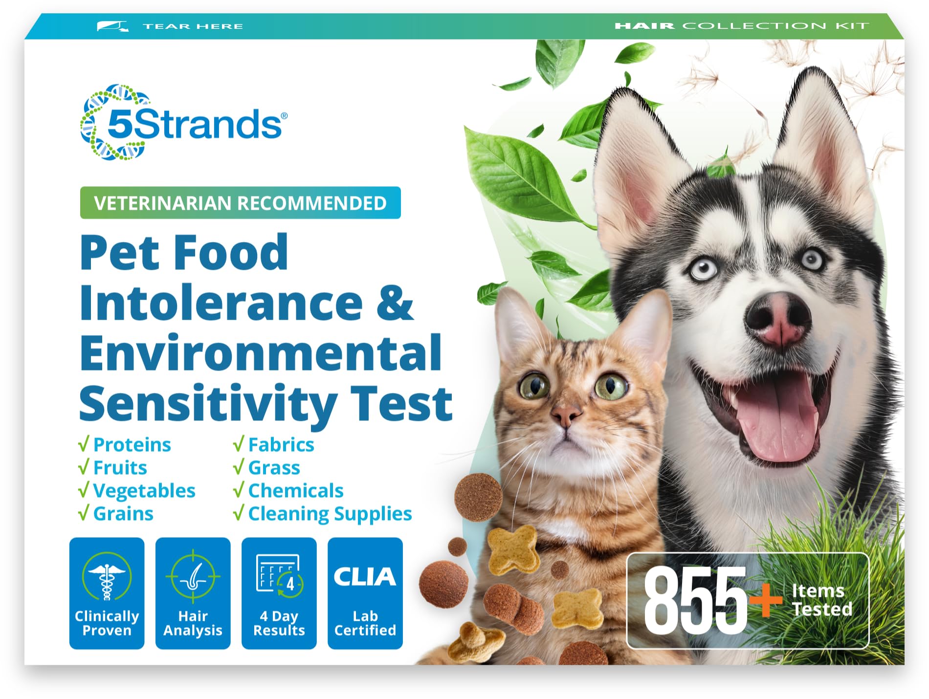 5Strands Pet Food Intolerance & Environmental Sensitivity Test, at Home Gut Health Test for Dogs & Cats, 857 Items Tested, Pet Health Check, Results in 4 Days, for All Ages and Breeds 5Strands buy supplements canada