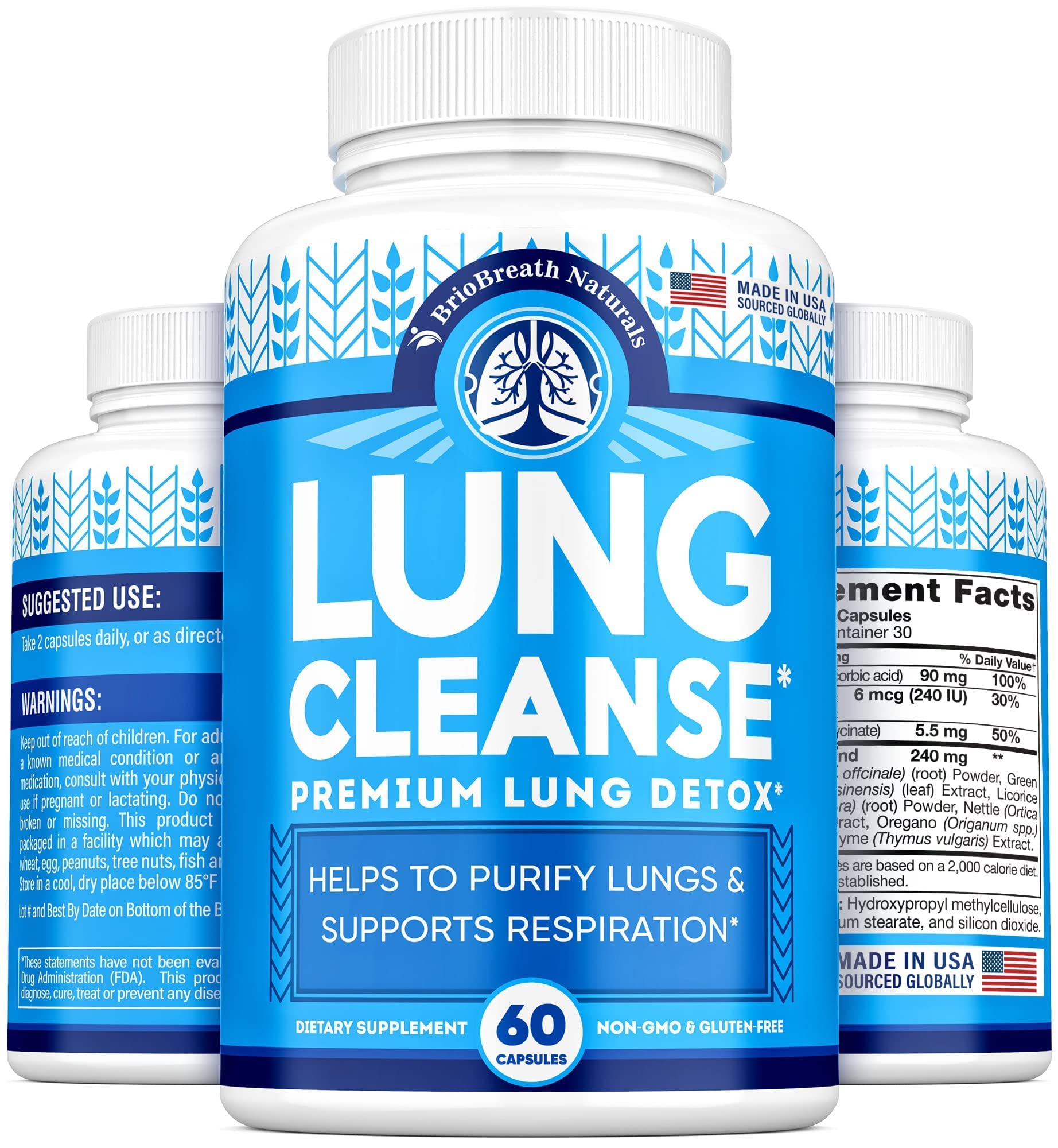 Lung Support Supplement - Natural Capsules for Lung Cleanse and Detox BRIOBREATH NATURALS buy supplements canada