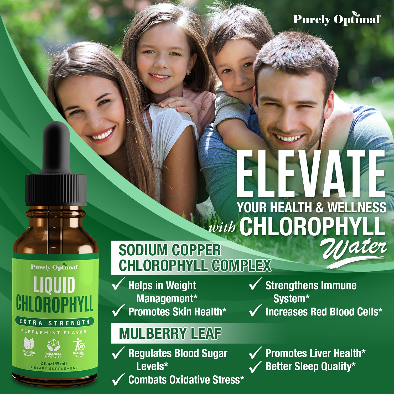 Premium Chlorophyll Liquid Drops - 100% Natural & Gluten Free Liquid Chlorophyll Purely Optimal buy supplements canada