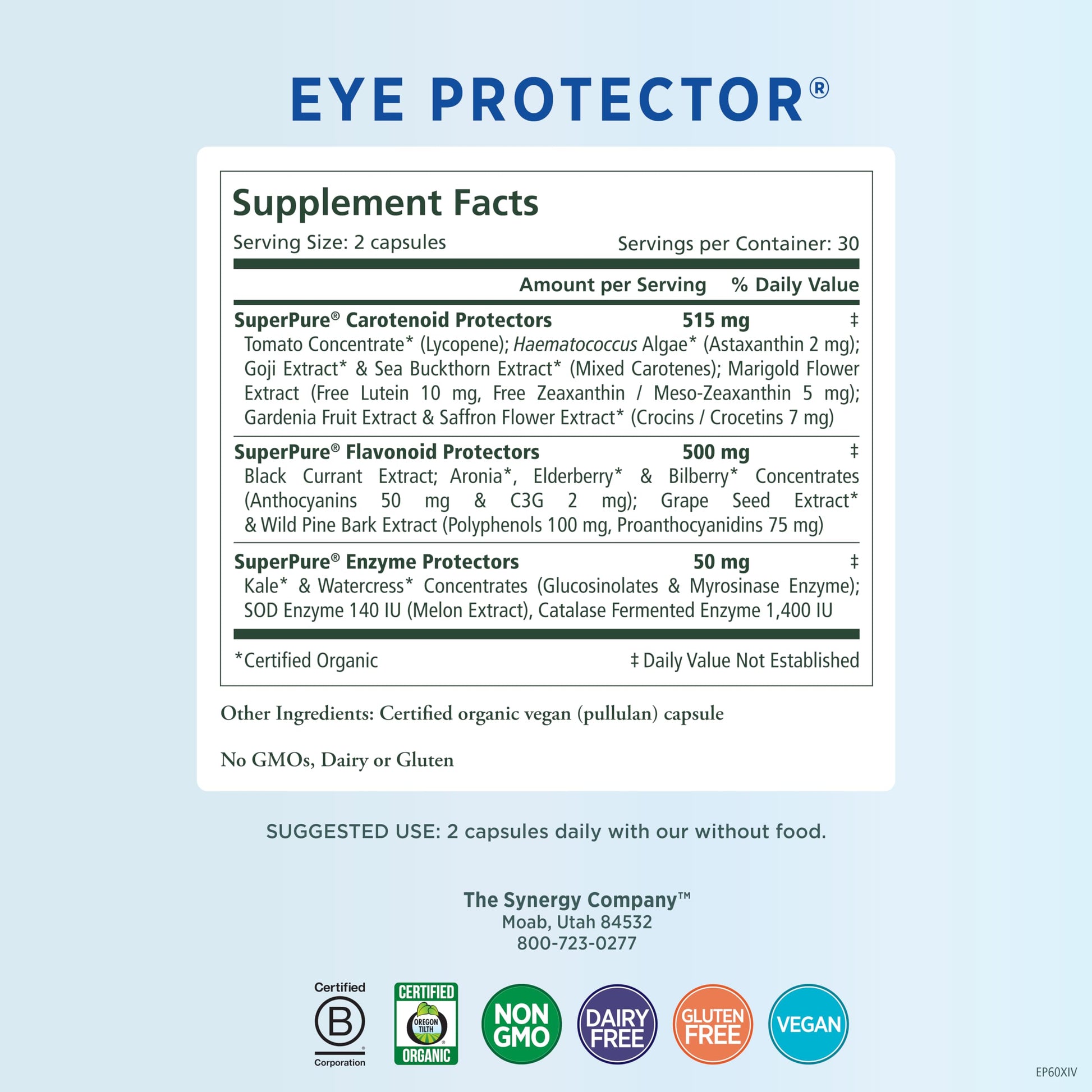 PURE SYNERGY Eye Protector | 100% Natural, Vegan Eye Health Supple PURE SYNERGY buy supplements canada
