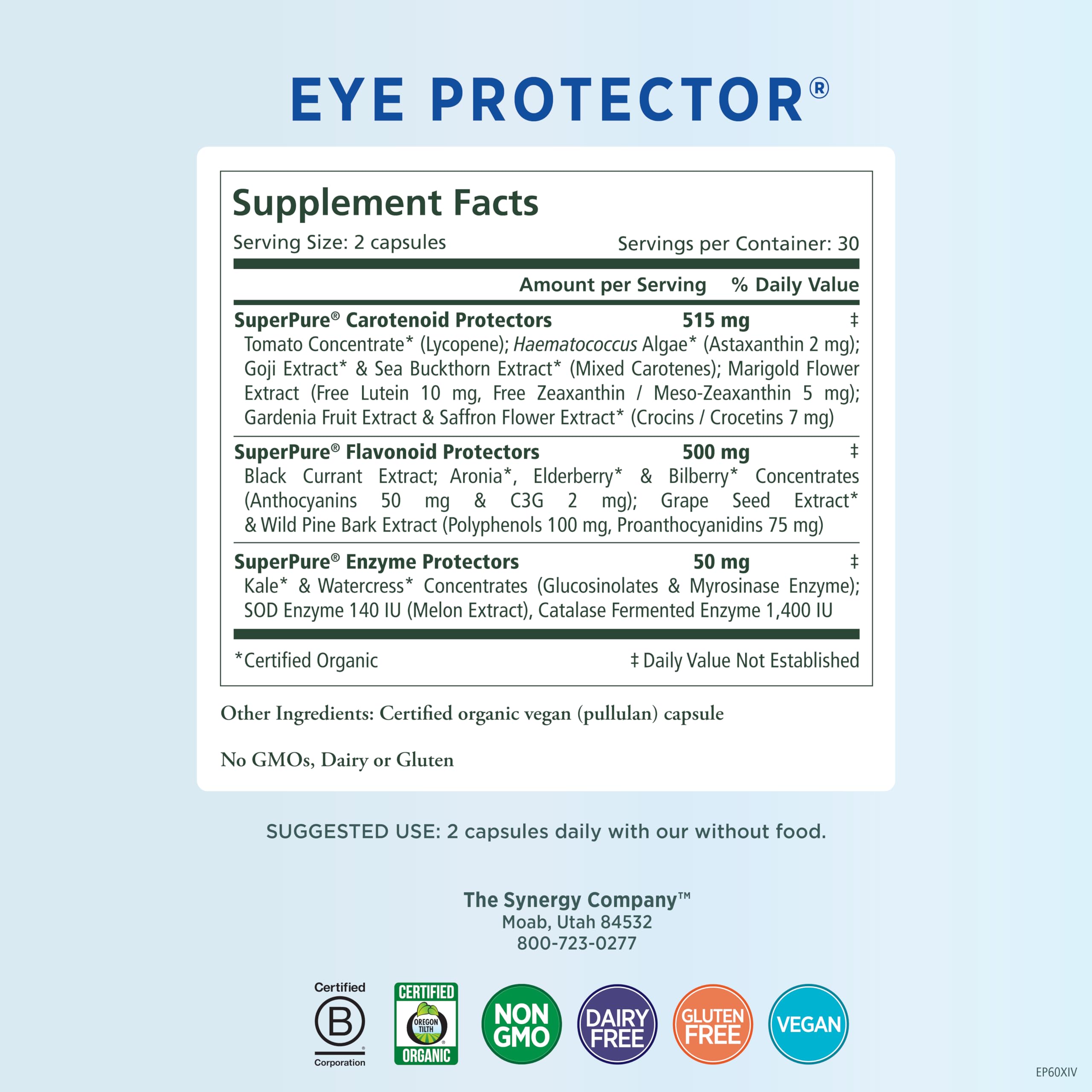 PURE SYNERGY Eye Protector | 100% Natural, Vegan Eye Health Supple PURE SYNERGY buy supplements canada