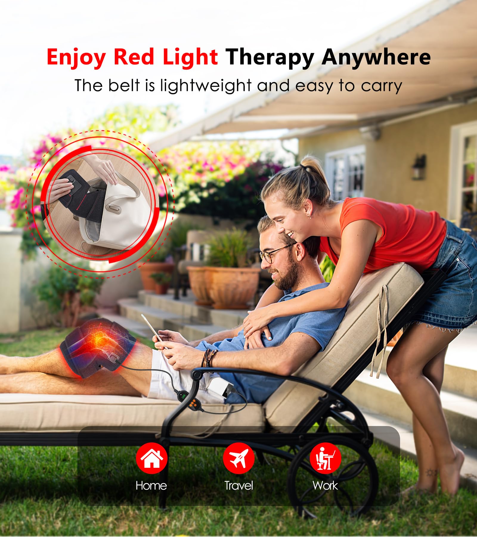 Red Light Therapy for Knee, Infrared Red Light Therapy Device Wrap Belt with 660nm Red Light RUISQM buy supplements canada