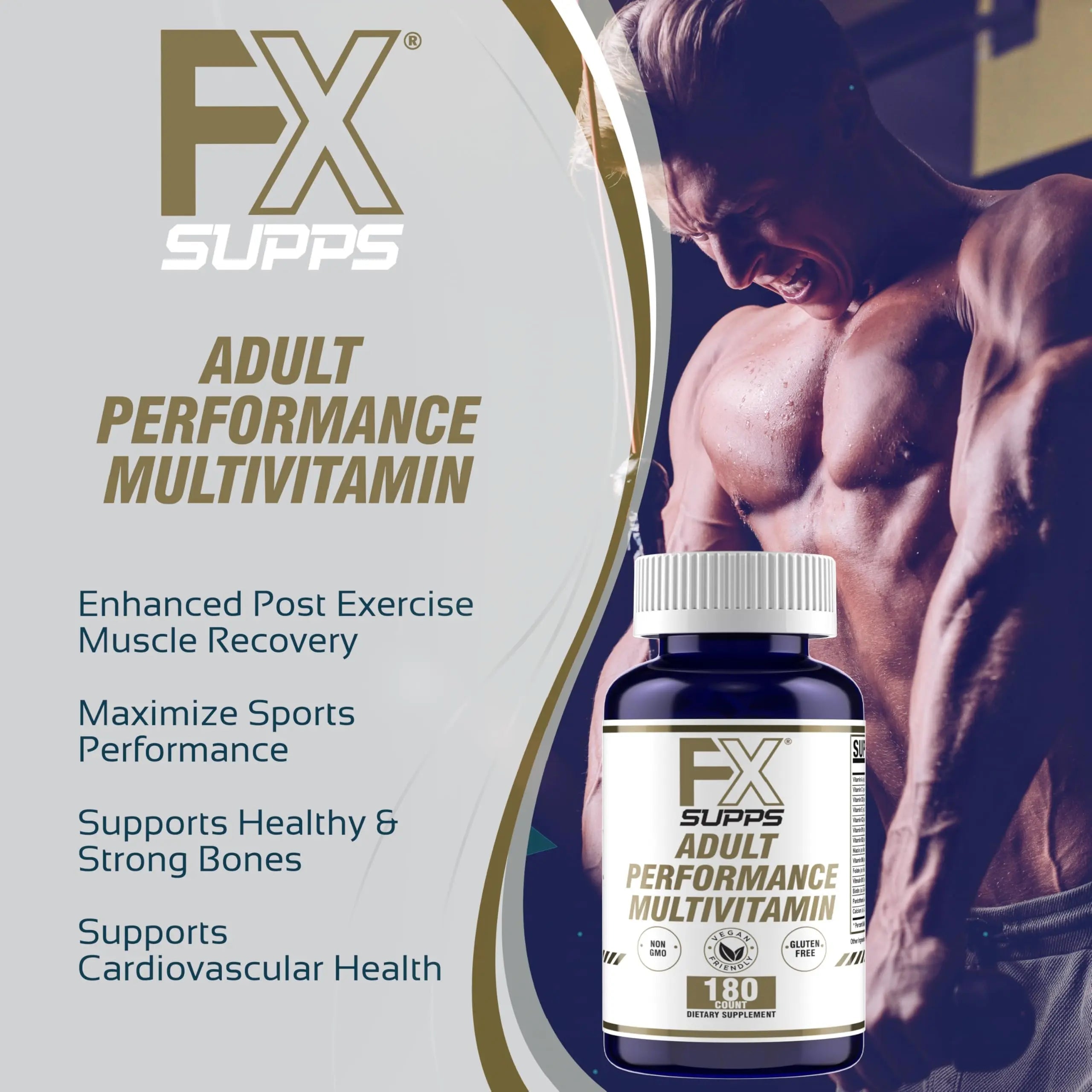 FXSUPPS Performance Multi-Vitamin with Amino Acids, Beta-Alanine and L-Carnitine, Enhanced Performance and Recovery, 180 Tablets FXSUPPS buy supplements canada