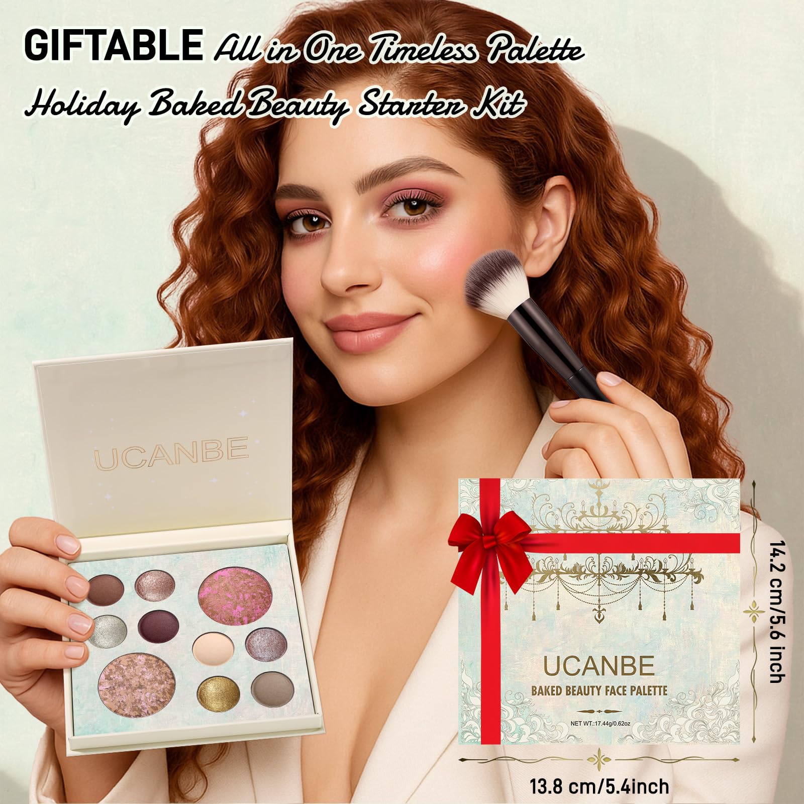 UCANBE Full Size Baked Makeup Palette Set - Include Blush, Bronzer, 8 Eyeshadows & Brushes, Pigmented All-in-One Face & Eye Compact Powder Beauty Holiday Gift Kit for Starter & Pros, Travel Friendly UCANBE buy supplements canada