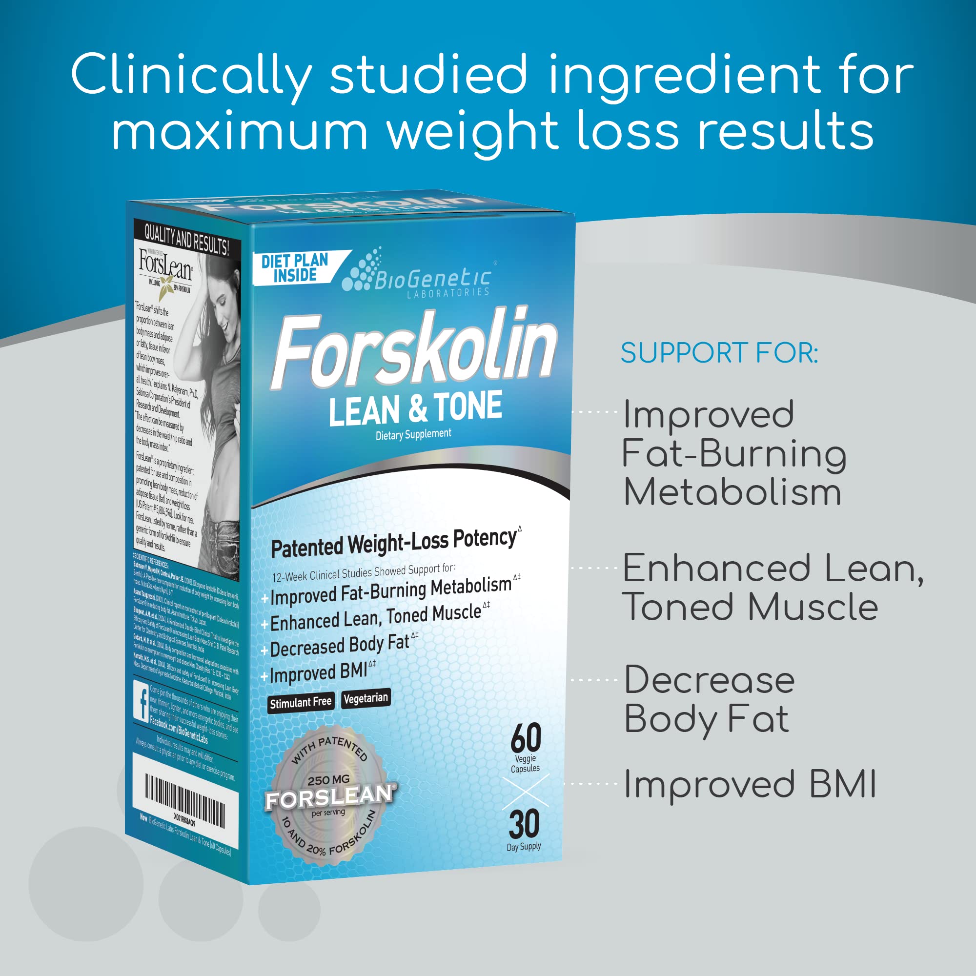 BioGenetic Labs Forskolin Lean & Tone - Weight Loss Pills - Body Toning Formula Fat Burner BioGenetic Laboratories buy supplements canada