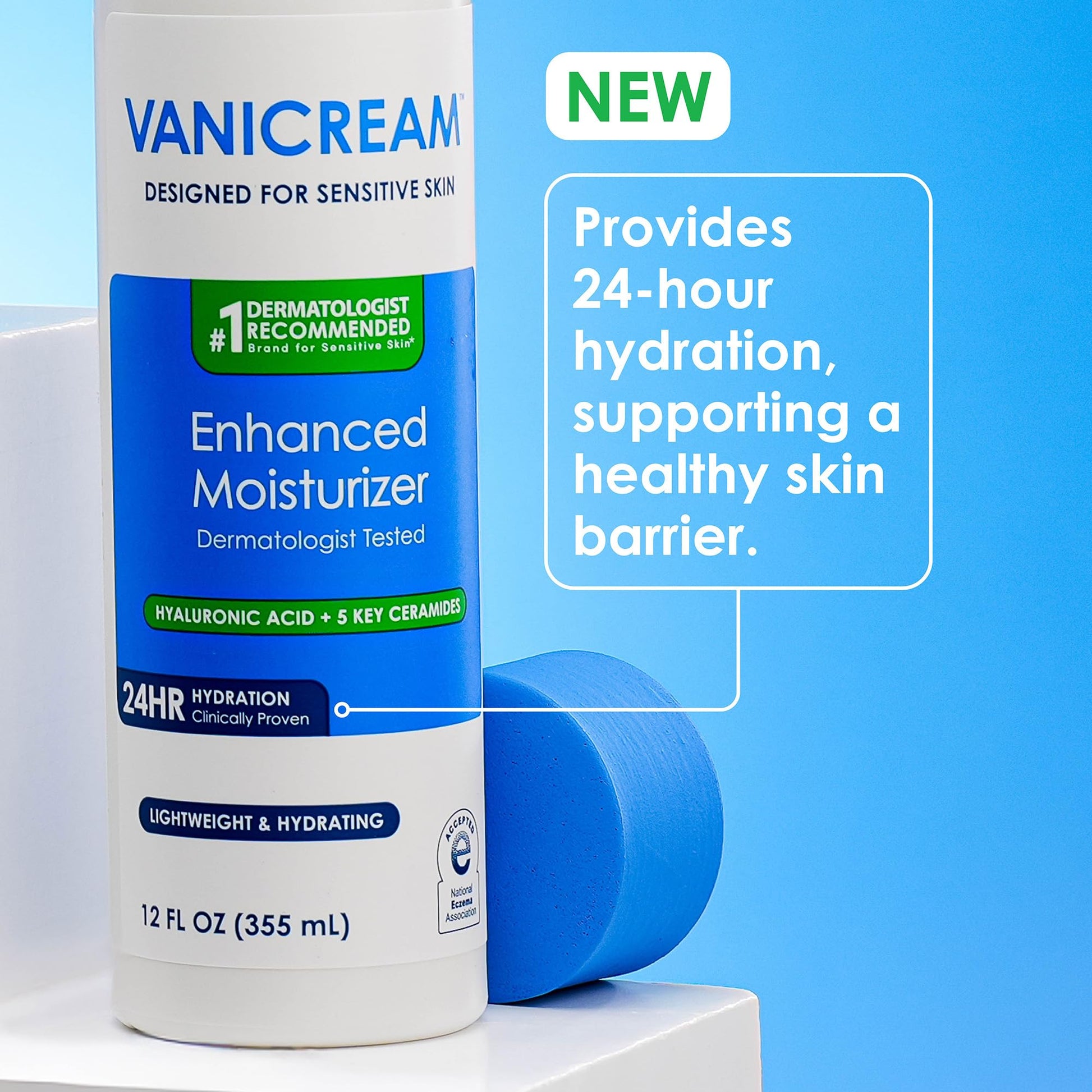 Vanicream Enhanced Moisturizer, 12 fl oz, Formulated without Common Irritants, Body Moisturizer, All-Day Hydration with Hyaluronic Acid Vanicream buy supplements canada
