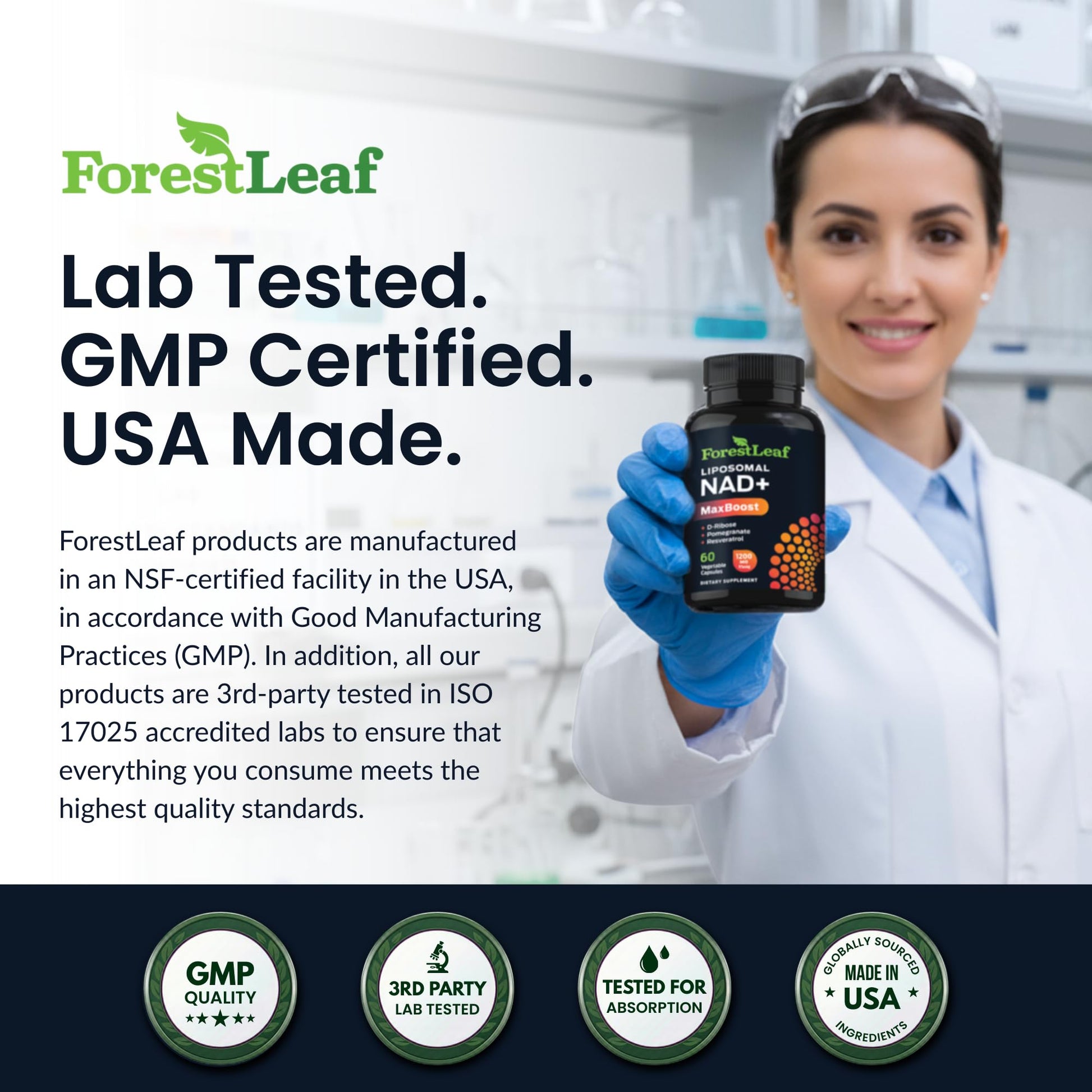 ForestLeaf NAD Resveratrol Capsules, Liposomal NAD Supplement for Women and Men with D-Ribose and Pomegranate, NAD+ for Energy, Focus and Anti-Aging Support, NMN Supplement Alternative (60 Caps) ForestLeaf buy supplements canada