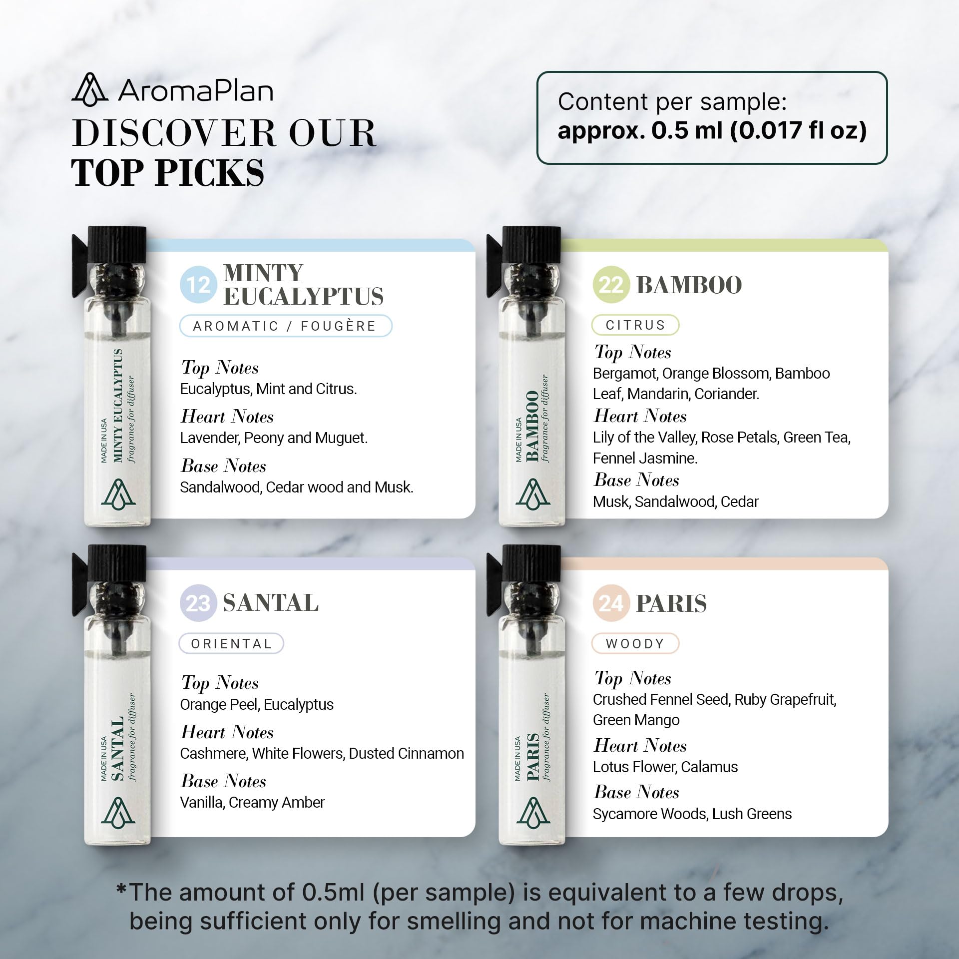 Aromaplan Sample Set, Top Picks Set Collection Exclusively for Smelling, NOT Machine USE AROMAPLAN buy supplements canada