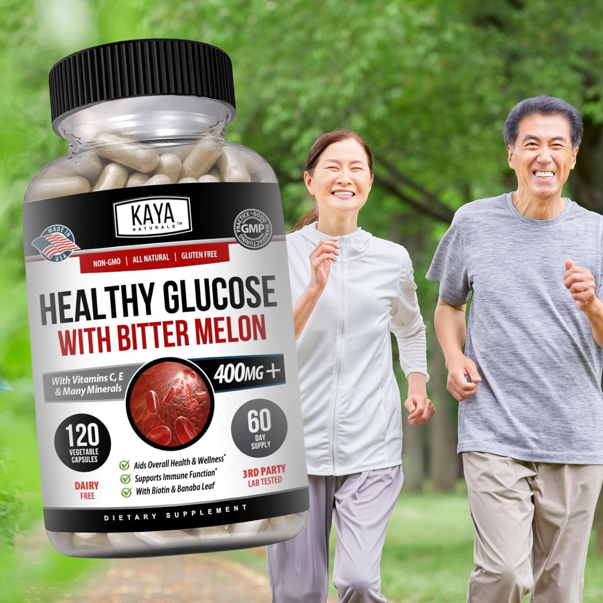 Kaya Naturals Healthy Gluco with Bittermelon Supplement | Support Healthy Levels and Function, 20 Herbs Vitamins and Minerals, Alpha Lipoic Acide, Cinnamon, Vitamin C & E, Non-GMO (120 Count) Kaya Naturals buy supplements canada