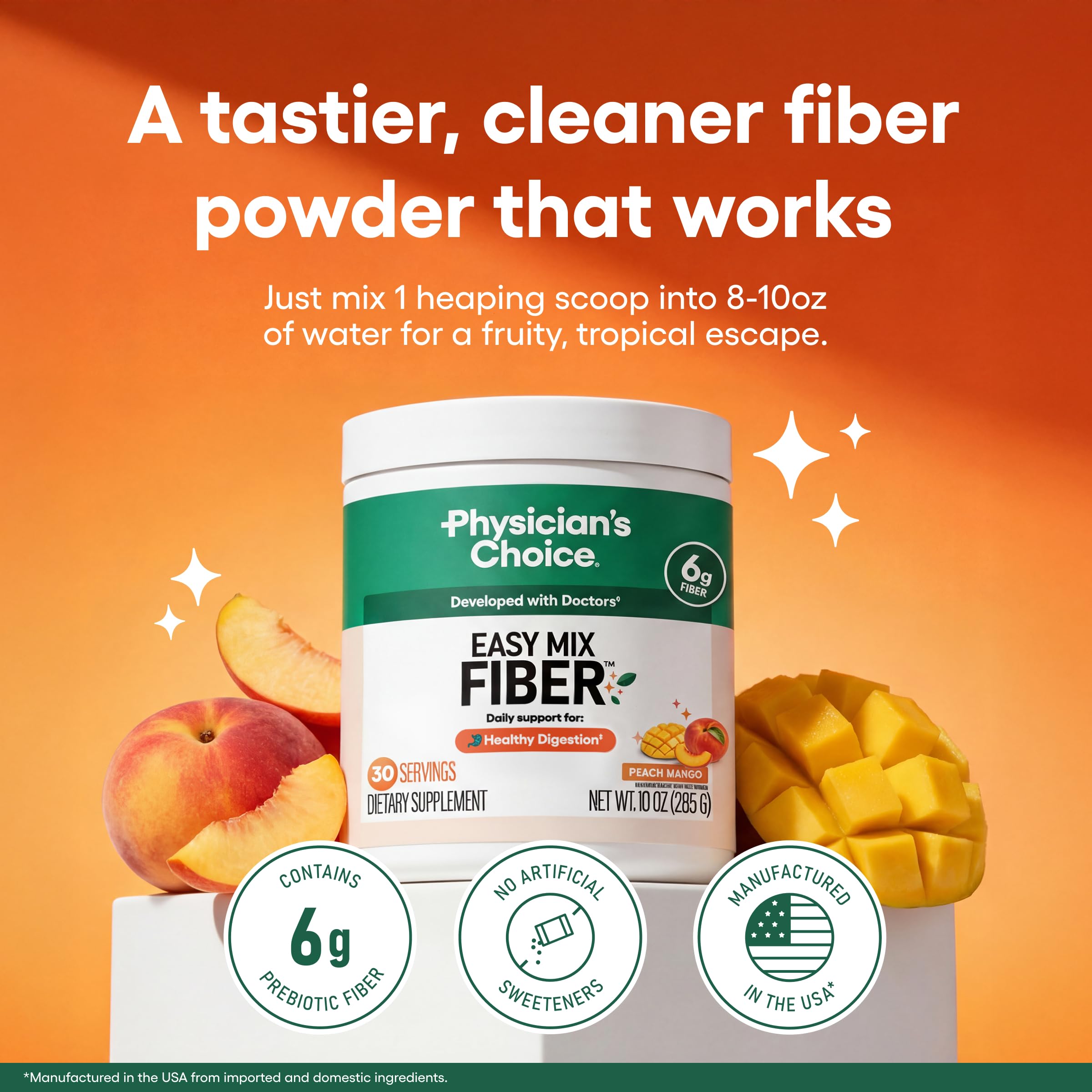 Physician's CHOICE Easy Mix Fiber for Digestive Health & Regularity - No Grit - Daily Prebiotic Soluble Fiber Powder Supplement Physician's CHOICE buy supplements canada