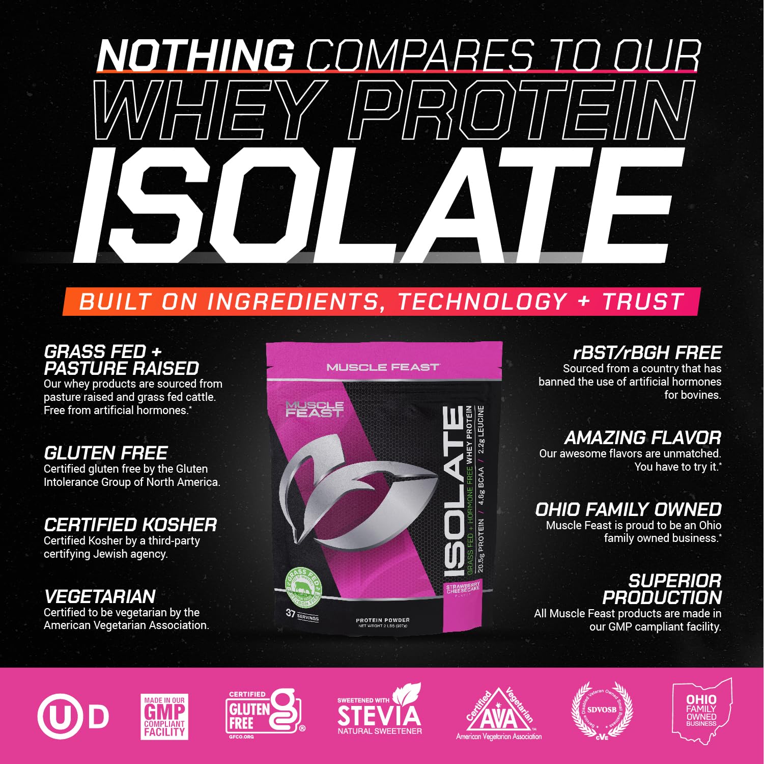 Muscle Feast Grass-Fed Whey Protein Isolate, All Natural Hormone Free Pasture Raised Muscle Feast buy supplements canada
