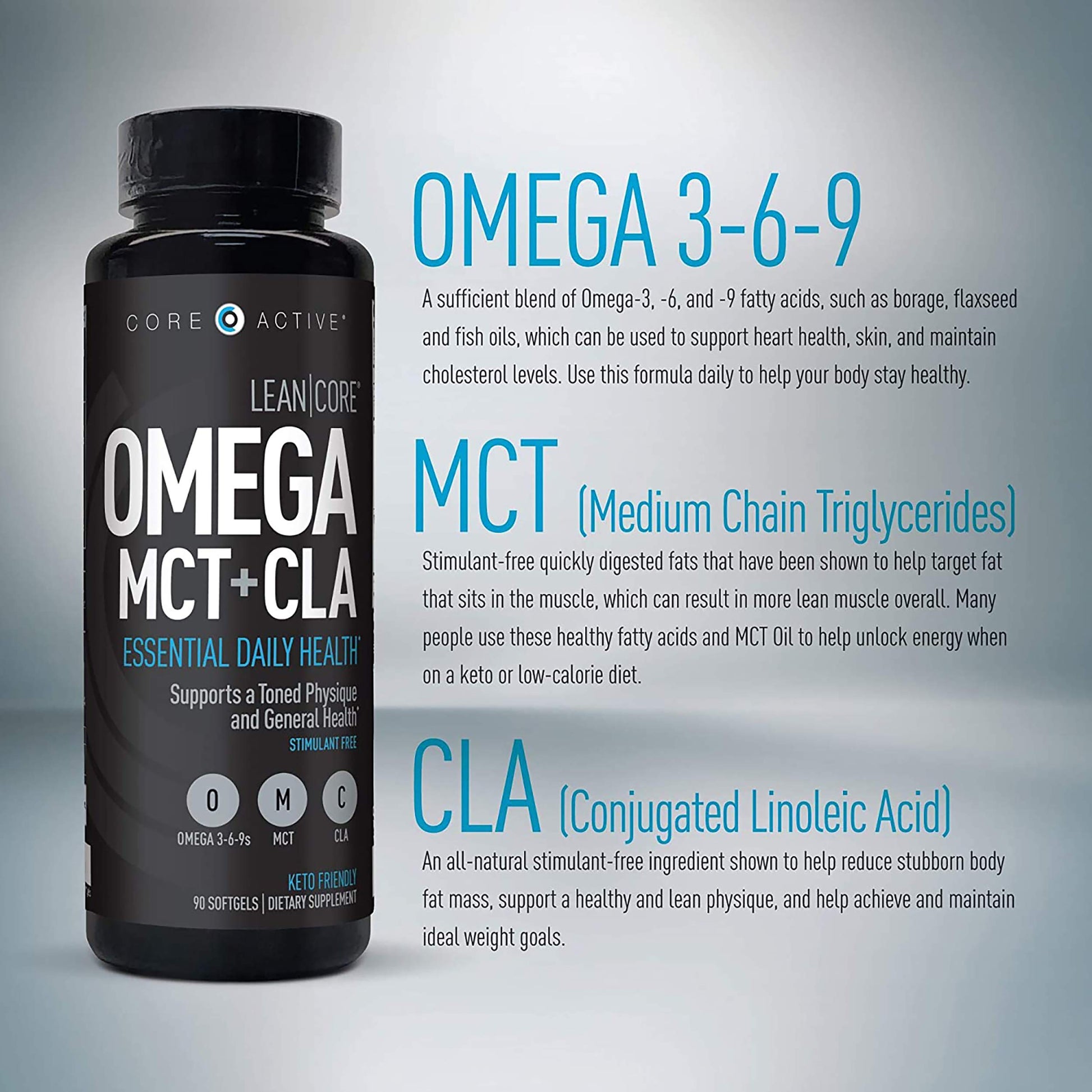 Lean CORE Omega MCT + CLA - Stimulant Free Health Formula, Lean Muscle & Toned (CORE)ACTIVE buy supplements canada